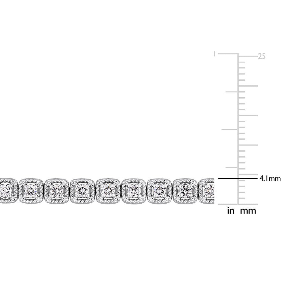 Miadora Signature Collection 14k White Gold 1 1/2ct TDW Diamond Tennis Bracelet