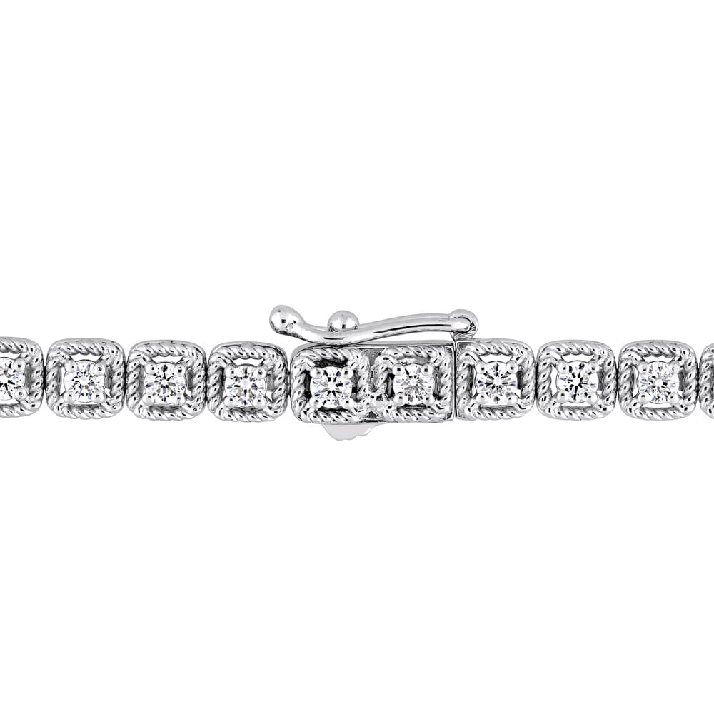 Miadora Signature Collection 14k White Gold 1 1/2ct TDW Diamond Tennis Bracelet