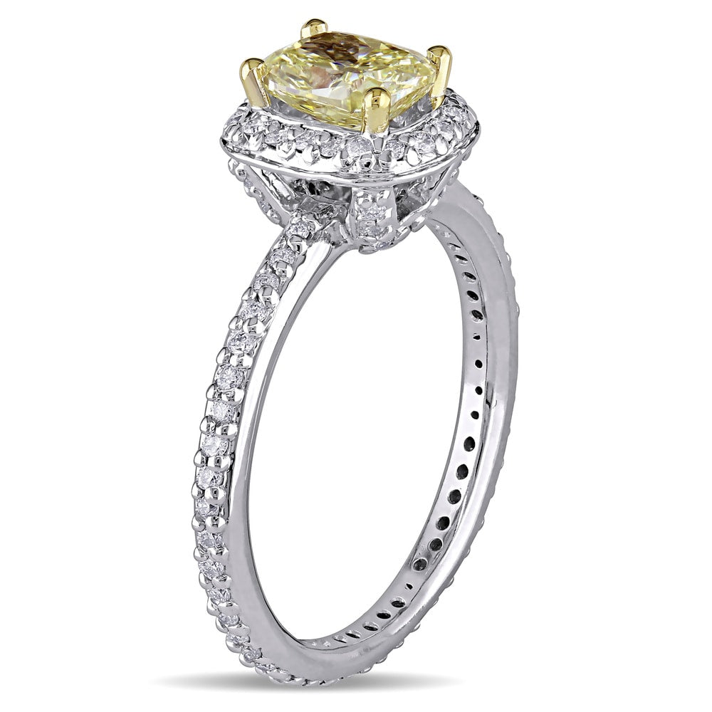 Miadora Signature Collection 14k White Gold 1 1/3ct TDW Yellow Diamond Ring