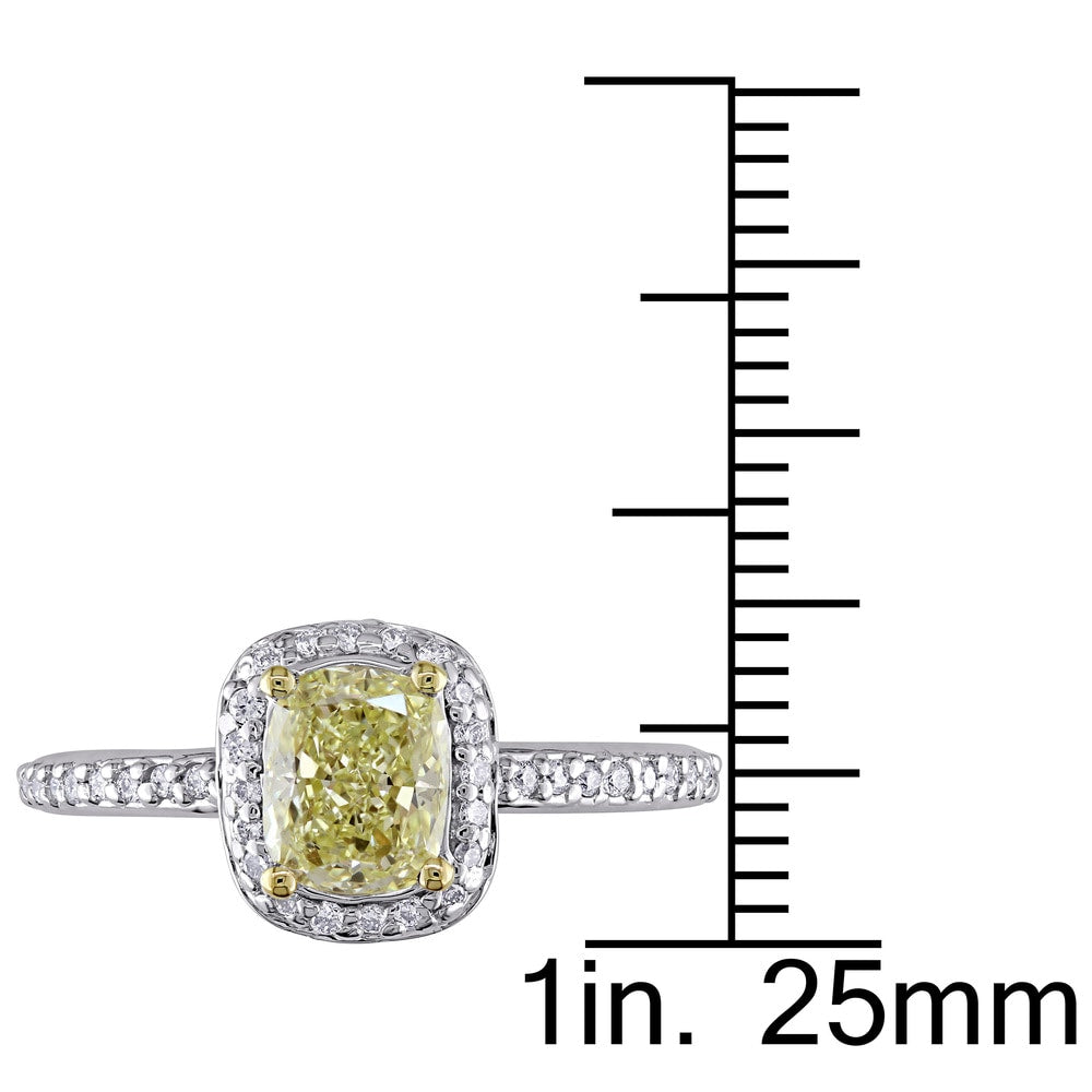 Miadora Signature Collection 14k White Gold 1 1/3ct TDW Yellow Diamond Ring