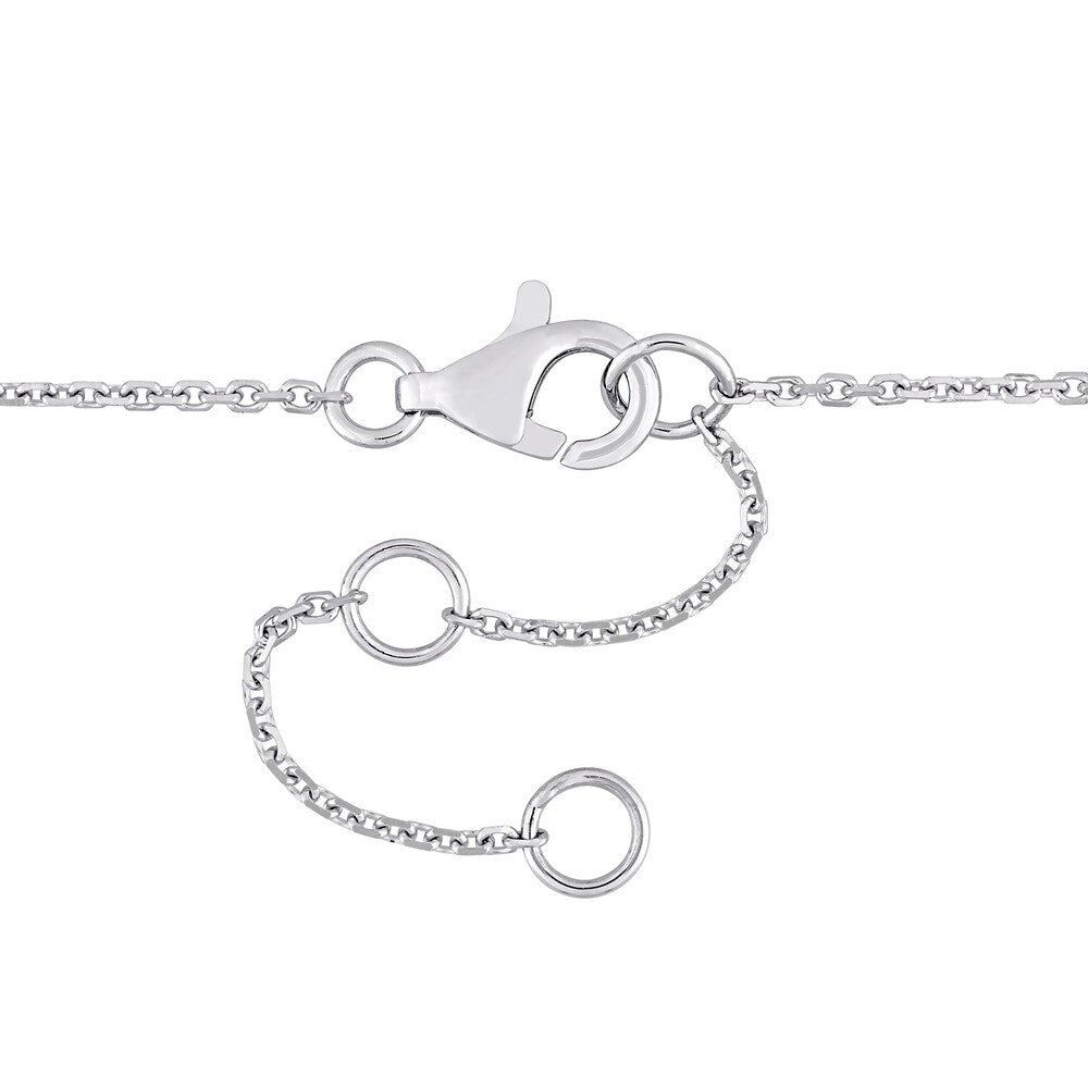 Miadora Signature Collection 14k White Gold 1/4ct TDW Diamond Linear Stationed Bar Necklace