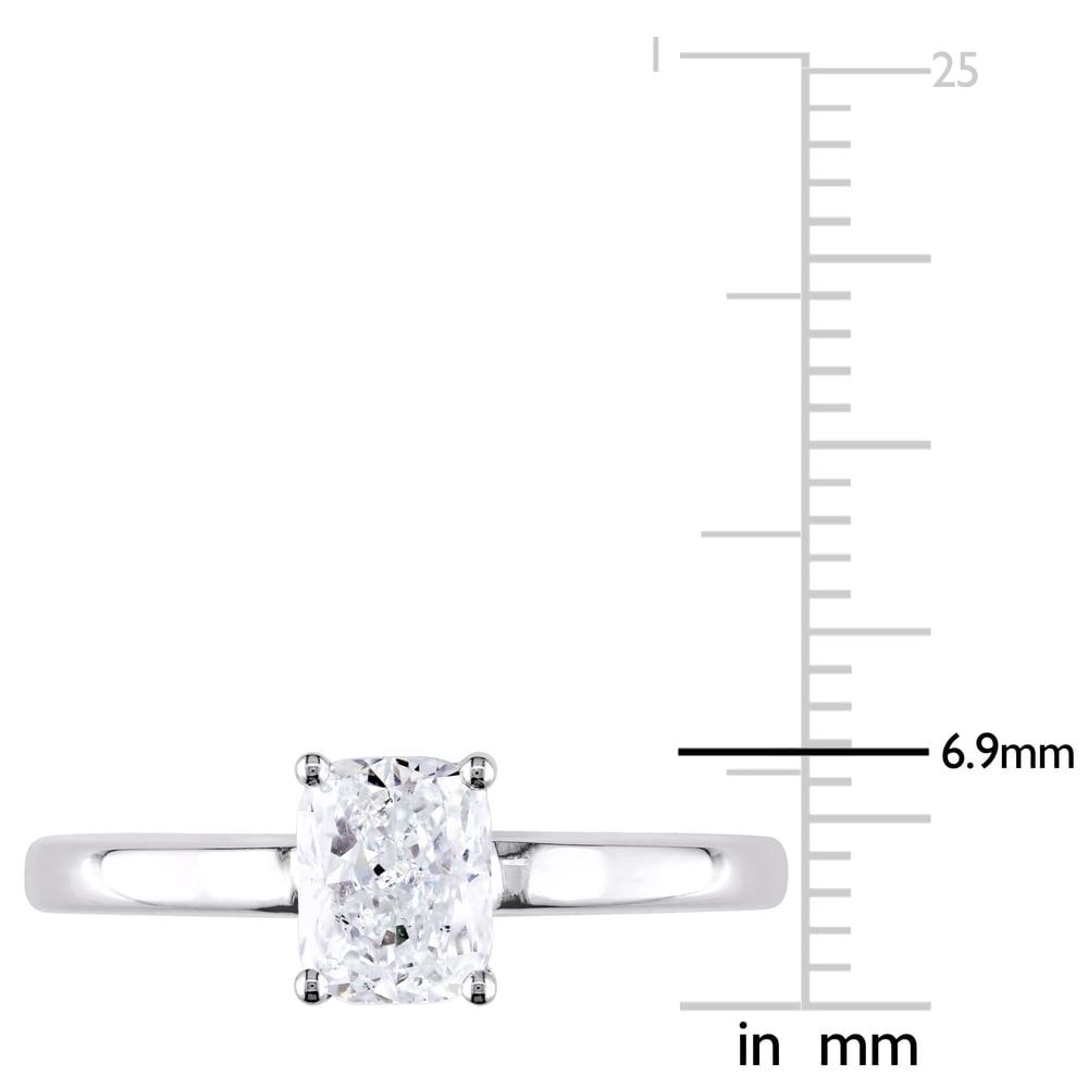 Miadora Signature Collection 14k White Gold 1ct TDW Cushion-Cut Diamond Solitaire Engagement Ring