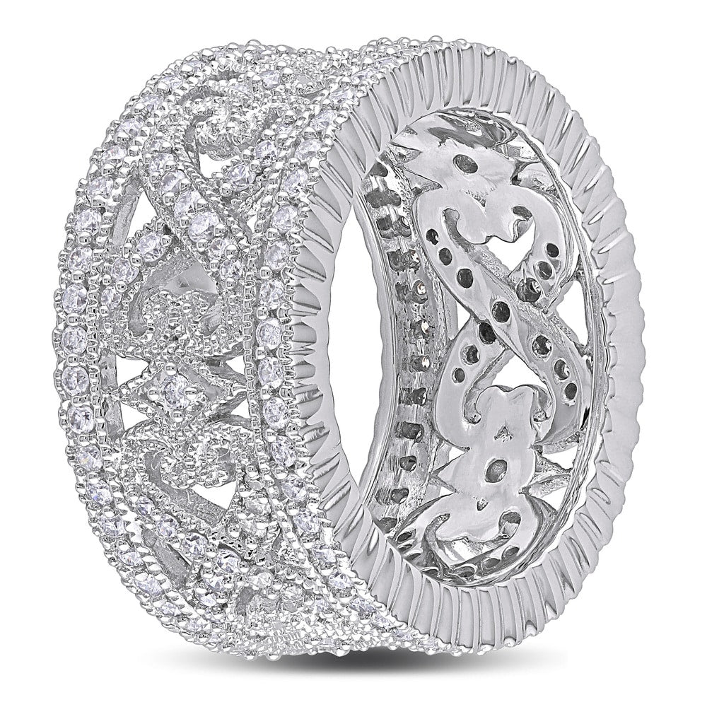 Miadora Signature Collection 14k White Gold 1ct TDW Diamond Cocktail Ring
