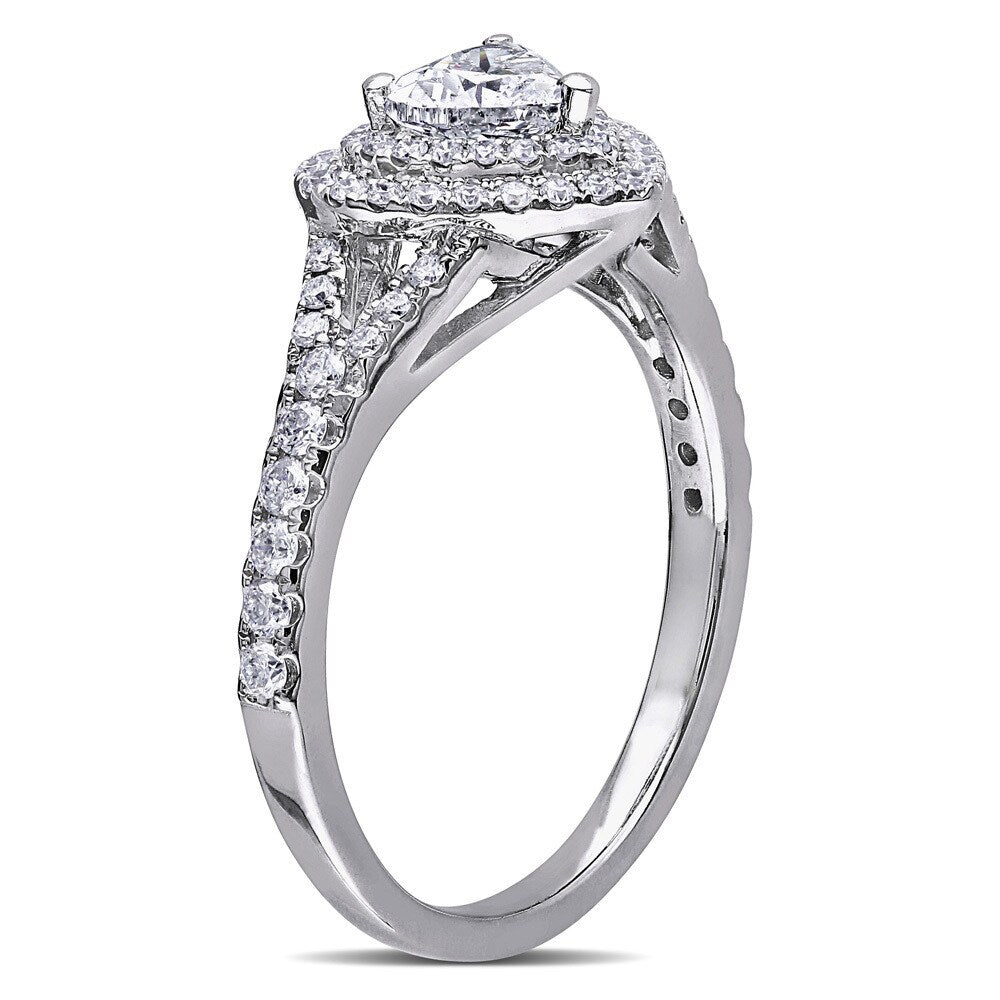 Miadora Signature Collection 14k White Gold 1ct TDW Diamond Heart Engagement Ring