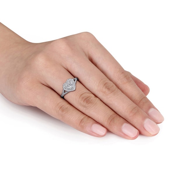 Miadora Signature Collection 14k White Gold 1ct TDW Diamond Heart Engagement Ring