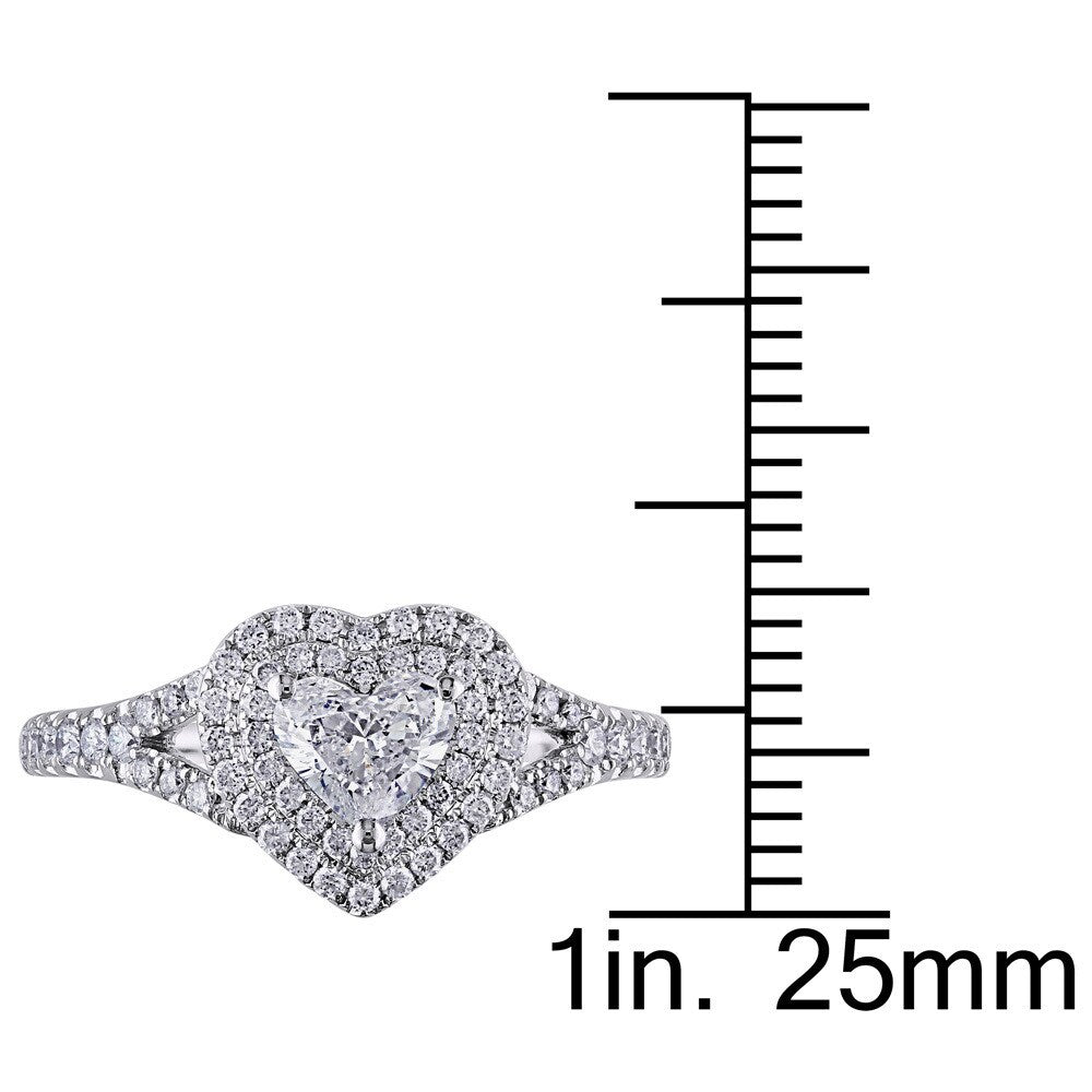 Miadora Signature Collection 14k White Gold 1ct TDW Diamond Heart Engagement Ring