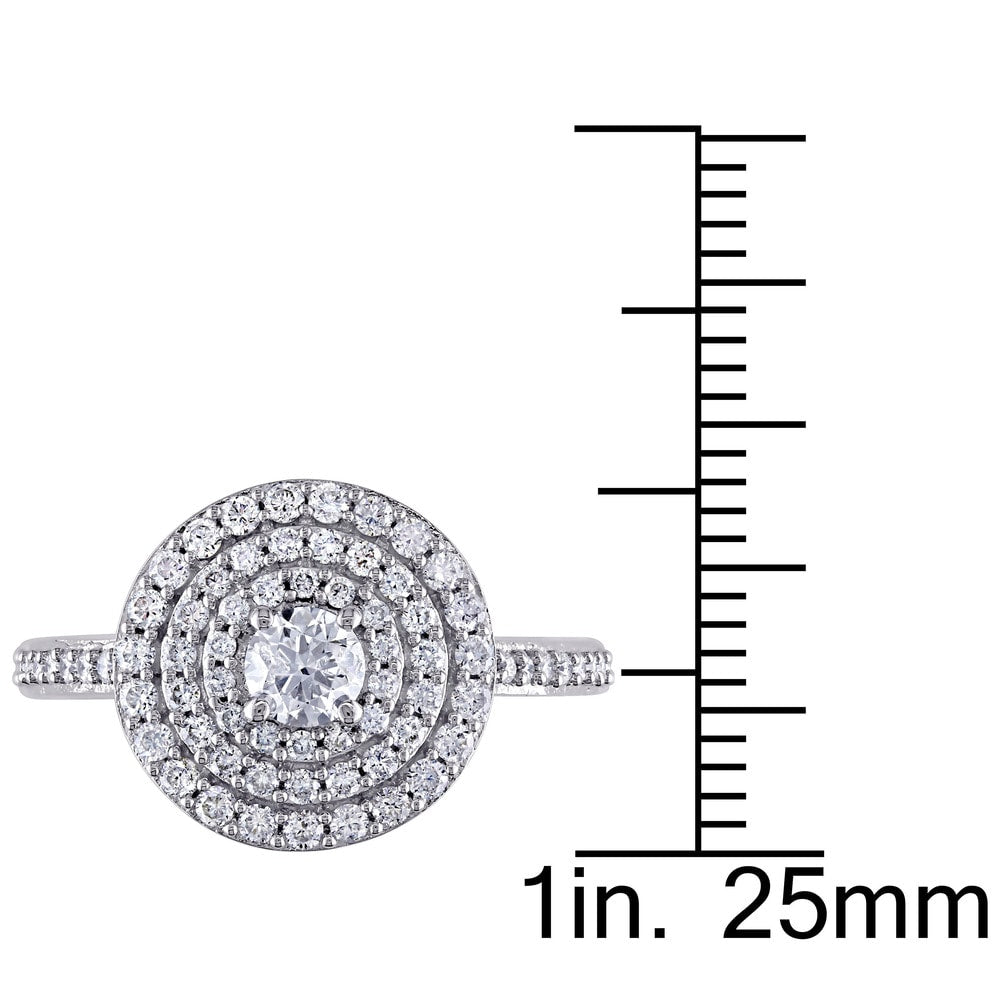 Miadora Signature Collection 14k White Gold 1ct TDW Diamond Triple Halo Engagement Ring