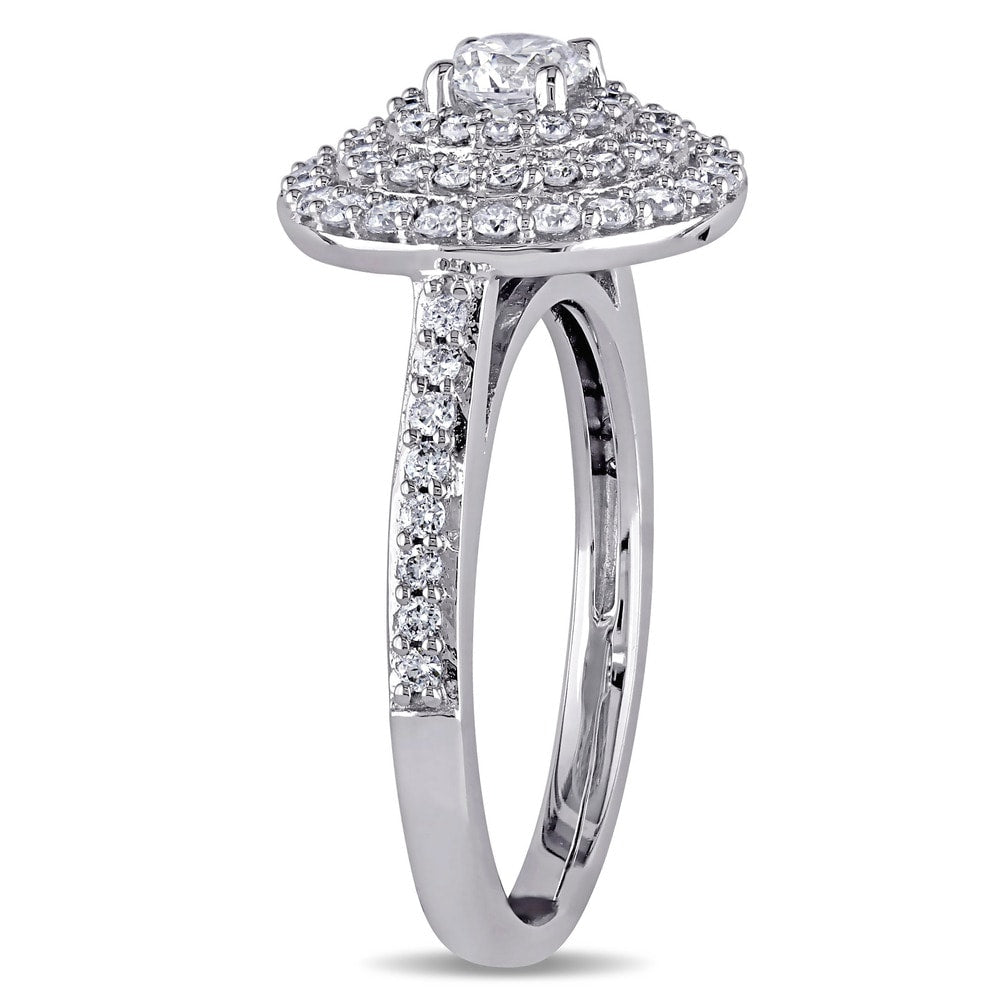 Miadora Signature Collection 14k White Gold 1ct TDW Diamond Triple Halo Engagement Ring