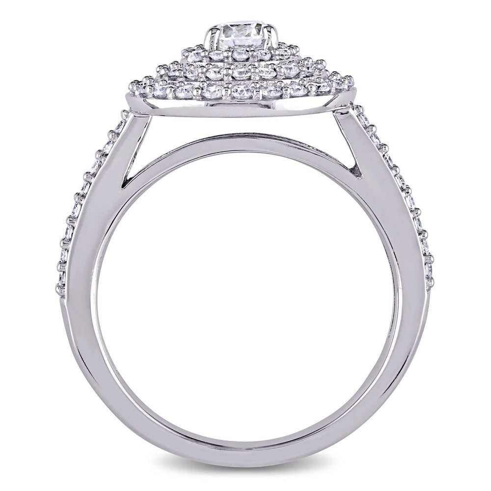 Miadora Signature Collection 14k White Gold 1ct TDW Diamond Triple Halo Engagement Ring