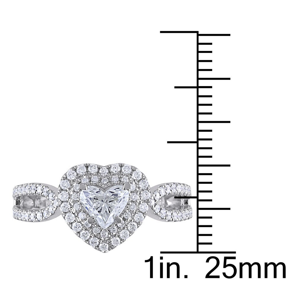 Miadora Signature Collection 14k White Gold 1ct TDW Heart Diamond Ring