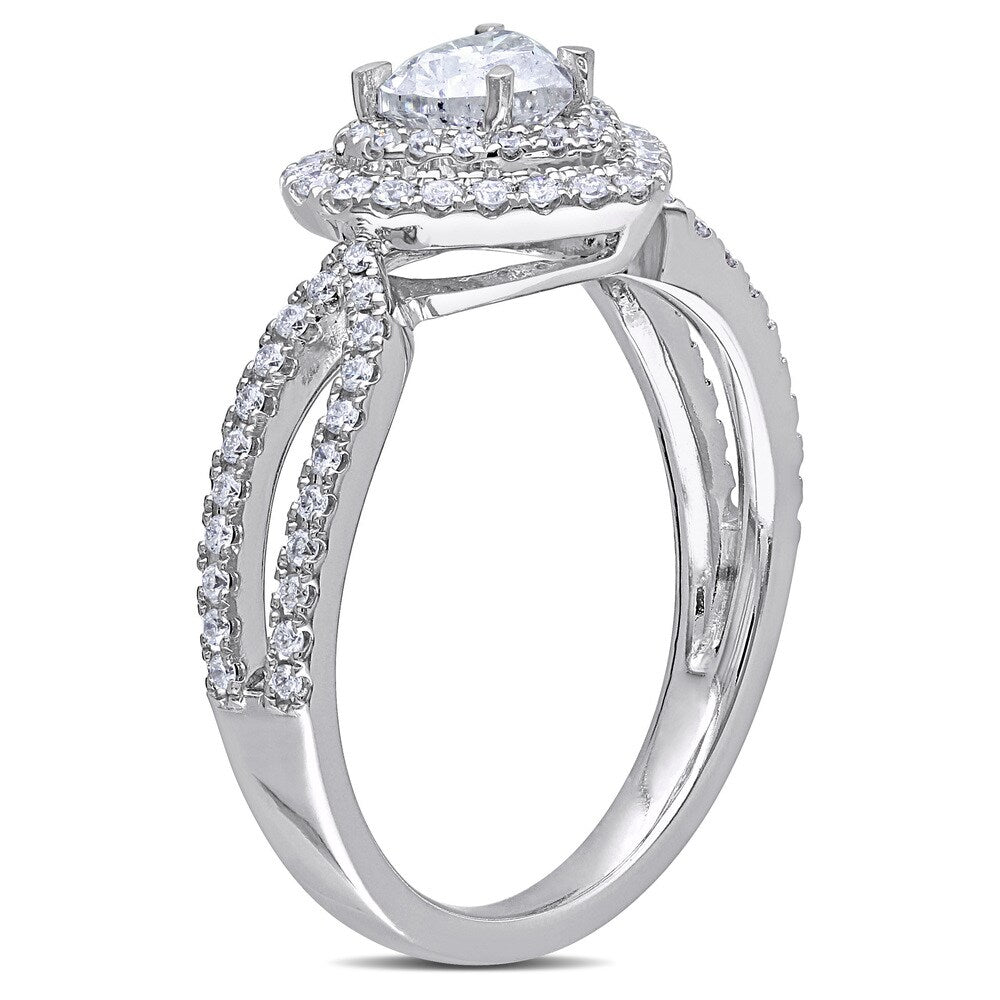 Miadora Signature Collection 14k White Gold 1ct TDW Heart Diamond Ring