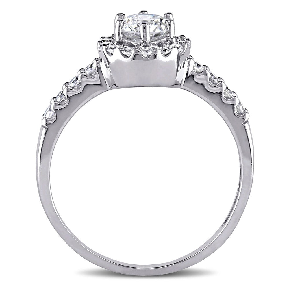 Miadora Signature Collection 14k White Gold 1ct TDW Round Halo Diamond Ring