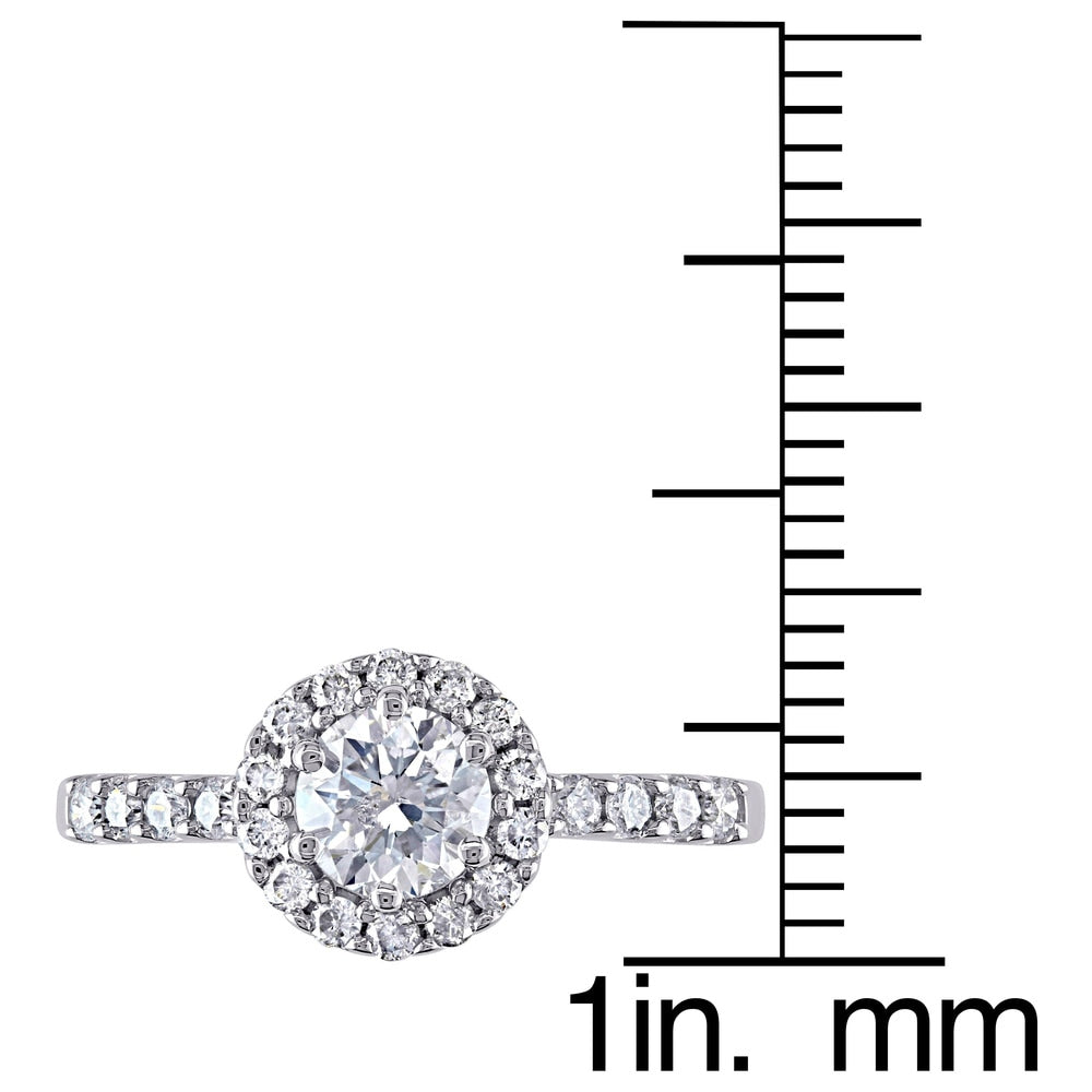 Miadora Signature Collection 14k White Gold 1ct TDW Round Halo Diamond Ring