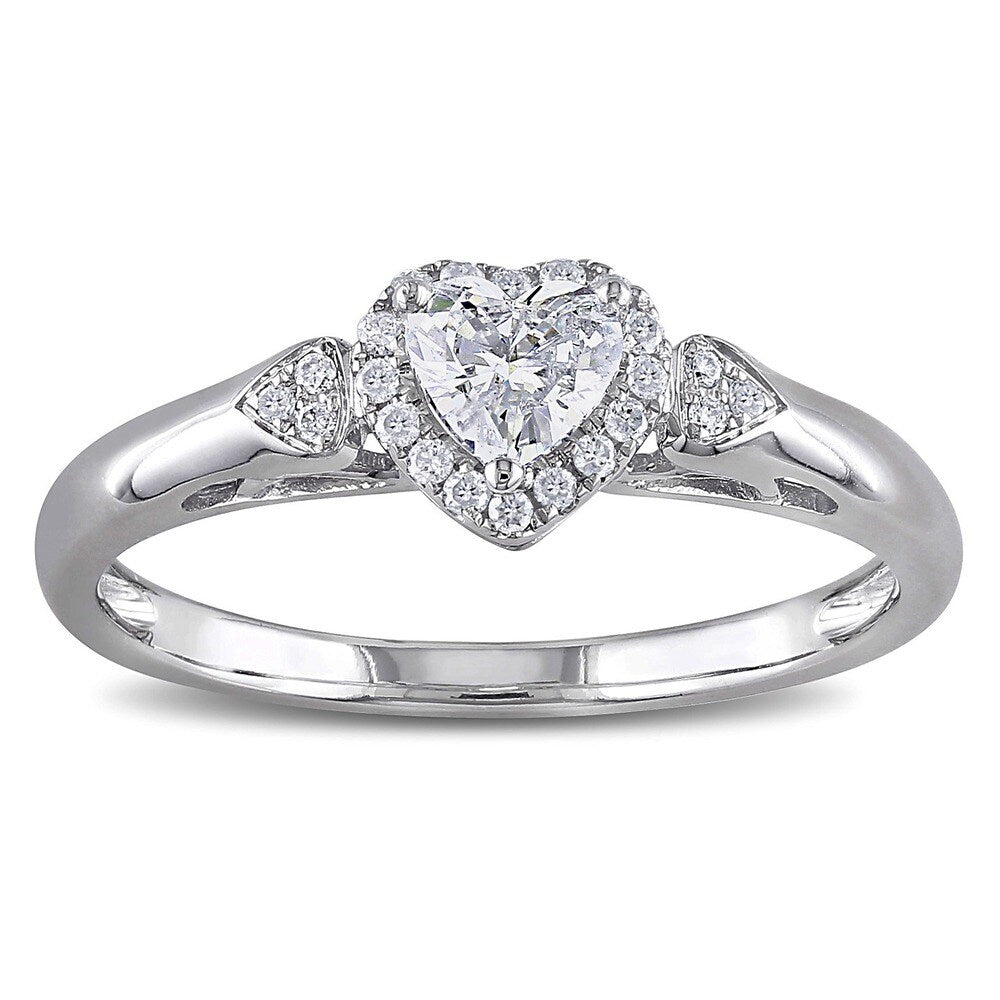 Miadora Signature Collection 14k White Gold 2/5ct TDW Diamond Heart Ring