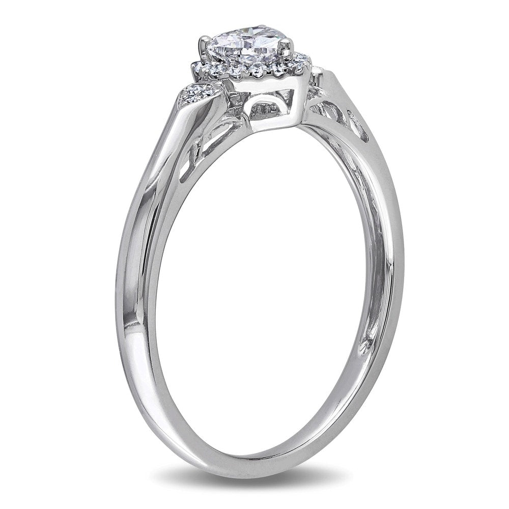 Miadora Signature Collection 14k White Gold 2/5ct TDW Diamond Heart Ring