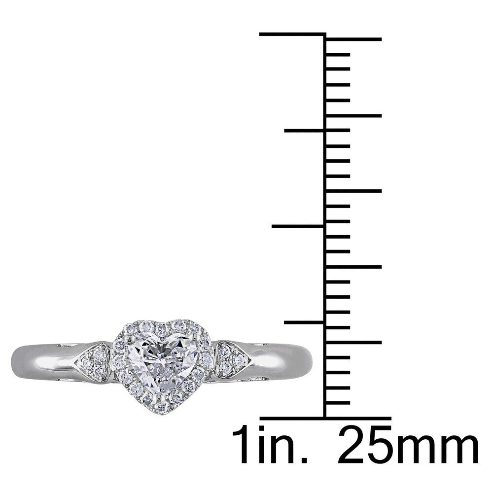Miadora Signature Collection 14k White Gold 2/5ct TDW Diamond Heart Ring