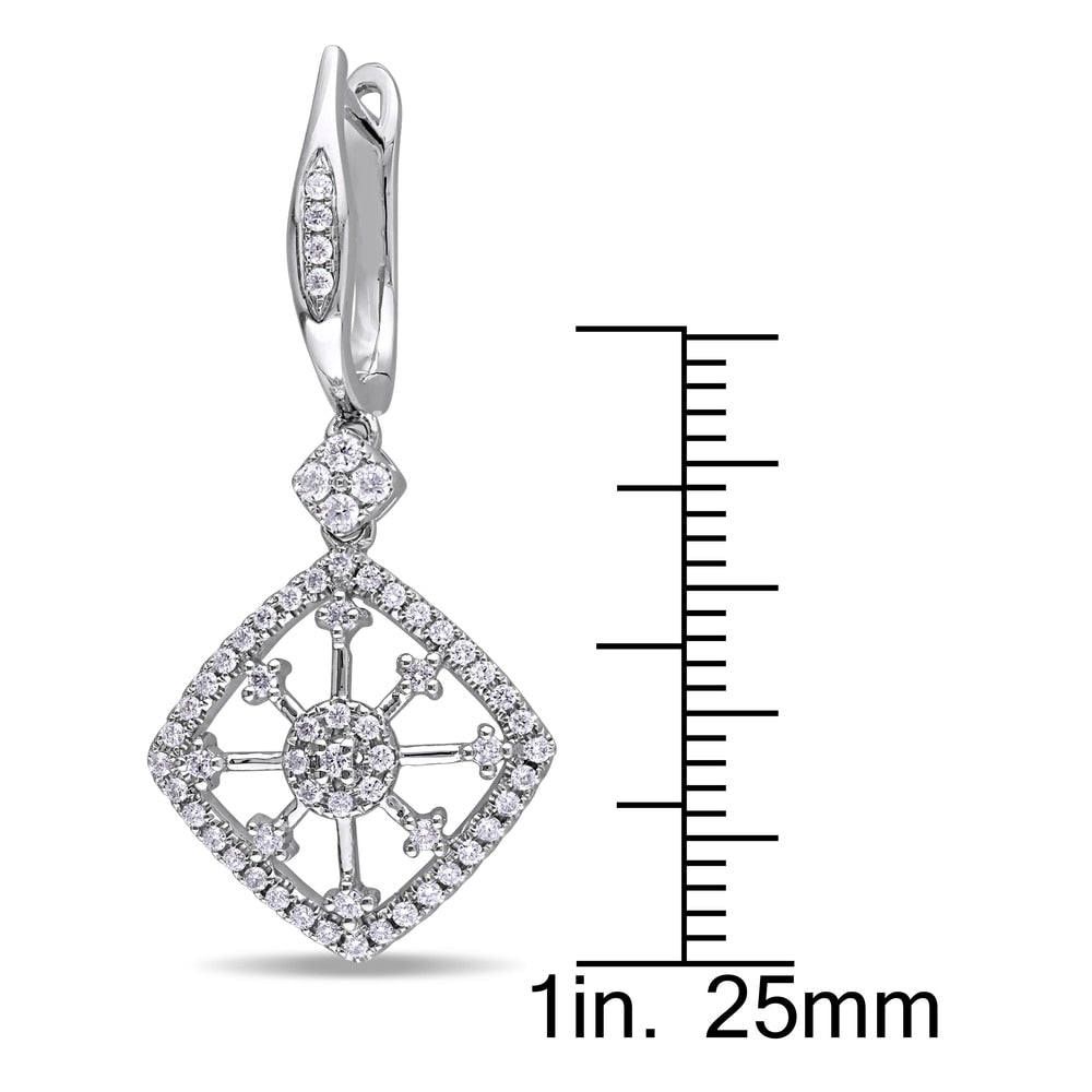 Miadora Signature Collection 14k White Gold 3/4ct TDW Diamond Cuff Earrings