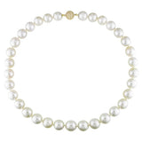 Miadora Signature Collection 14k Yellow Gold Graduated Pearl 1ct TDW Diamond Necklace (12-14 mm)(G-H, I1) - White - 12-14 mm