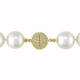 Miadora Signature Collection 14k Yellow Gold Graduated Pearl 1ct TDW Diamond Necklace (12-14 mm)(G-H, I1) - White - 12-14 mm