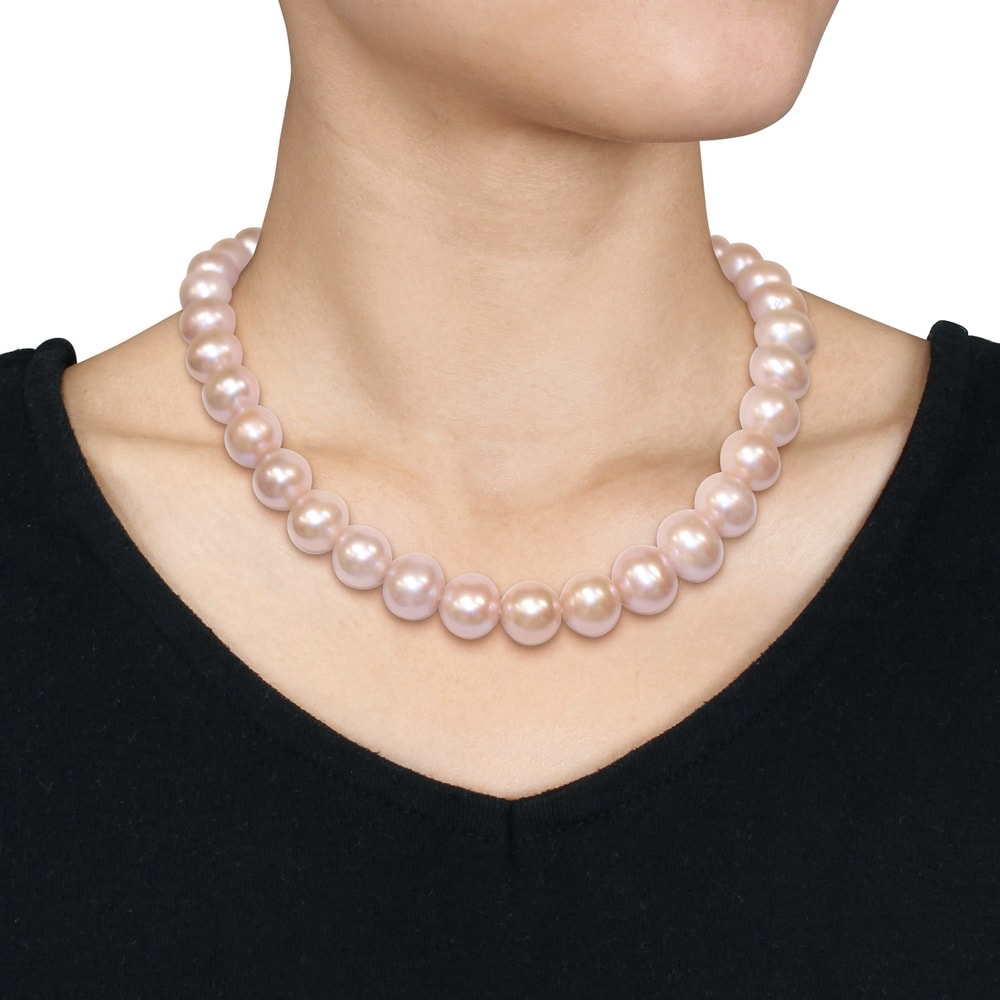Miadora 14k Yellow Gold Multi-Tone Pink Cultured Freshwater Graduated Pearl Necklace - Multi