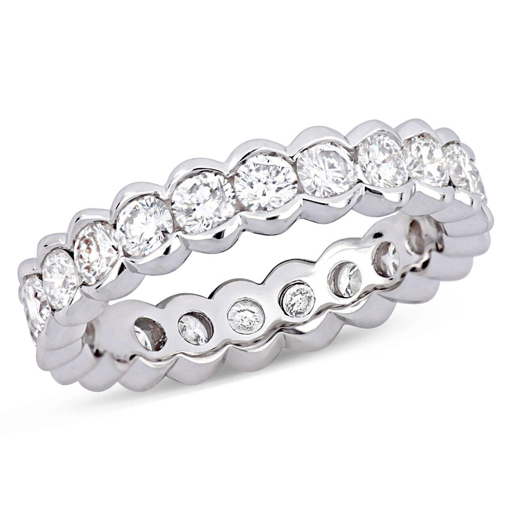 Miadora Signature Collection 18k White Gold 2ct TDW Diamond Eternity Ring