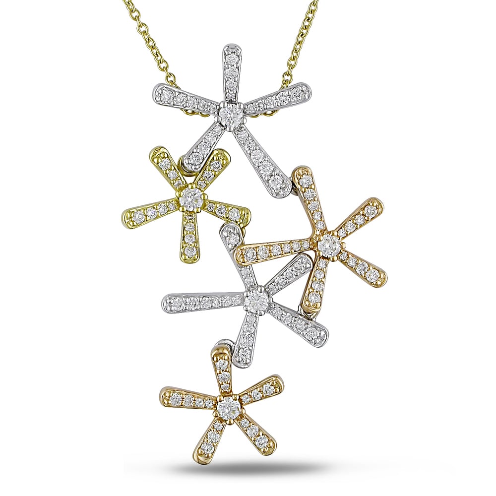 Miadora Signature Collection 18k Yellow Gold 3 1/4ct TDW Cascading Diamond Necklace