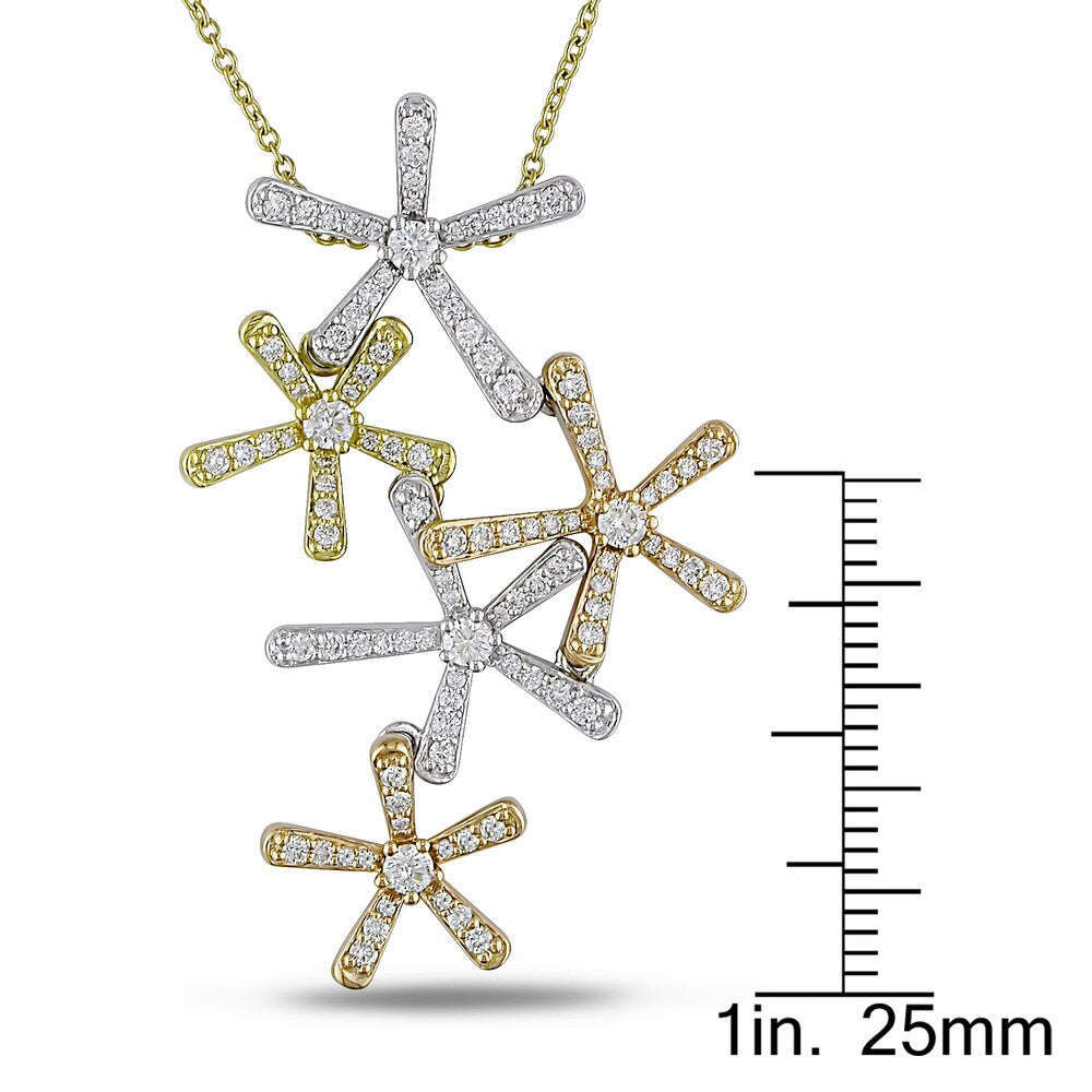 Miadora Signature Collection 18k Yellow Gold 3 1/4ct TDW Cascading Diamond Necklace
