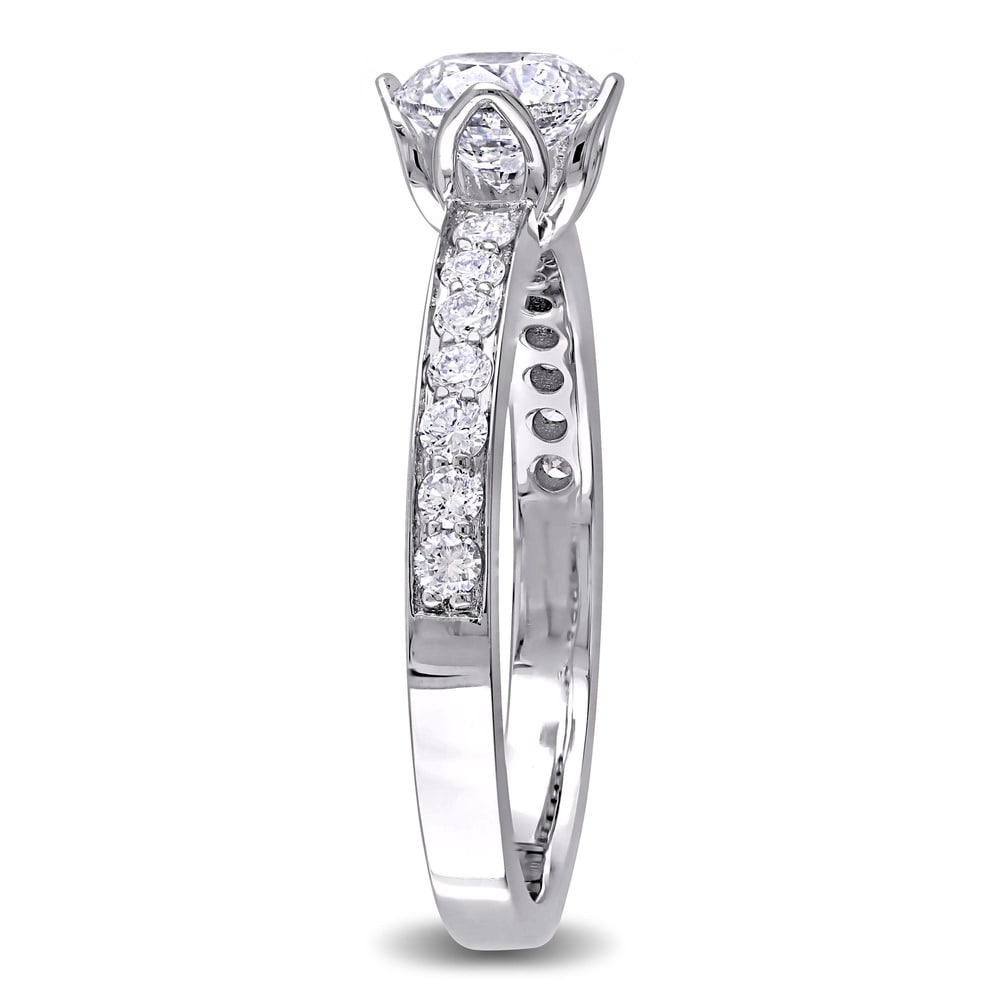 Miadora Signature Collection 1ct TDW Diamond Floral-Style Engagement Ring in 14k White Gold