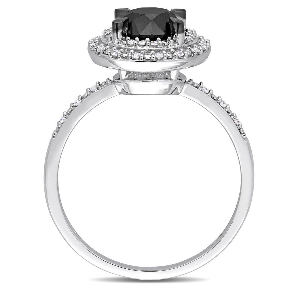 Miadora Signature Collection Signature Collection 14k White Gold 1-5/8ct TDW Black and White Diamond