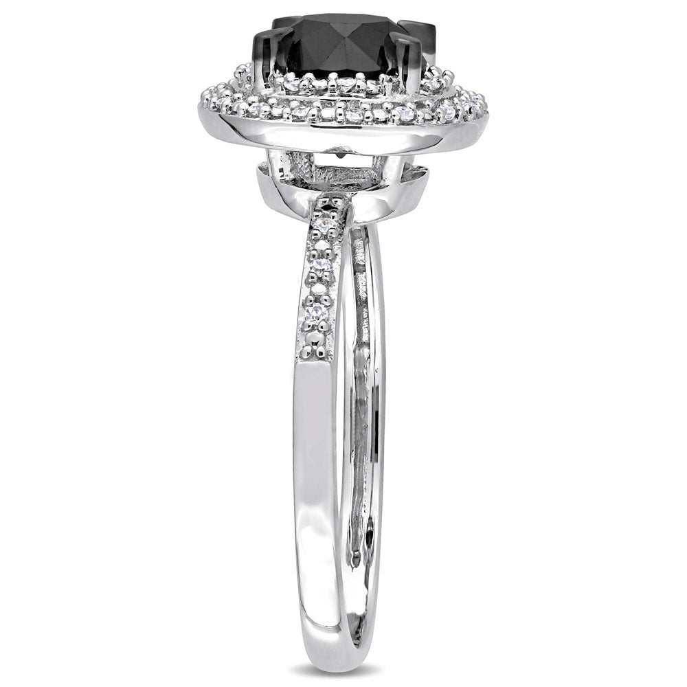 Miadora Signature Collection Signature Collection 14k White Gold 1-5/8ct TDW Black and White Diamond
