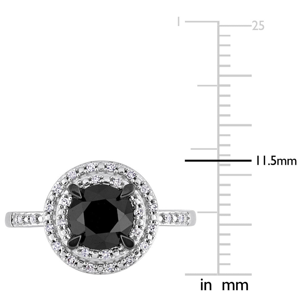 Miadora Signature Collection Signature Collection 14k White Gold 1-5/8ct TDW Black and White Diamond