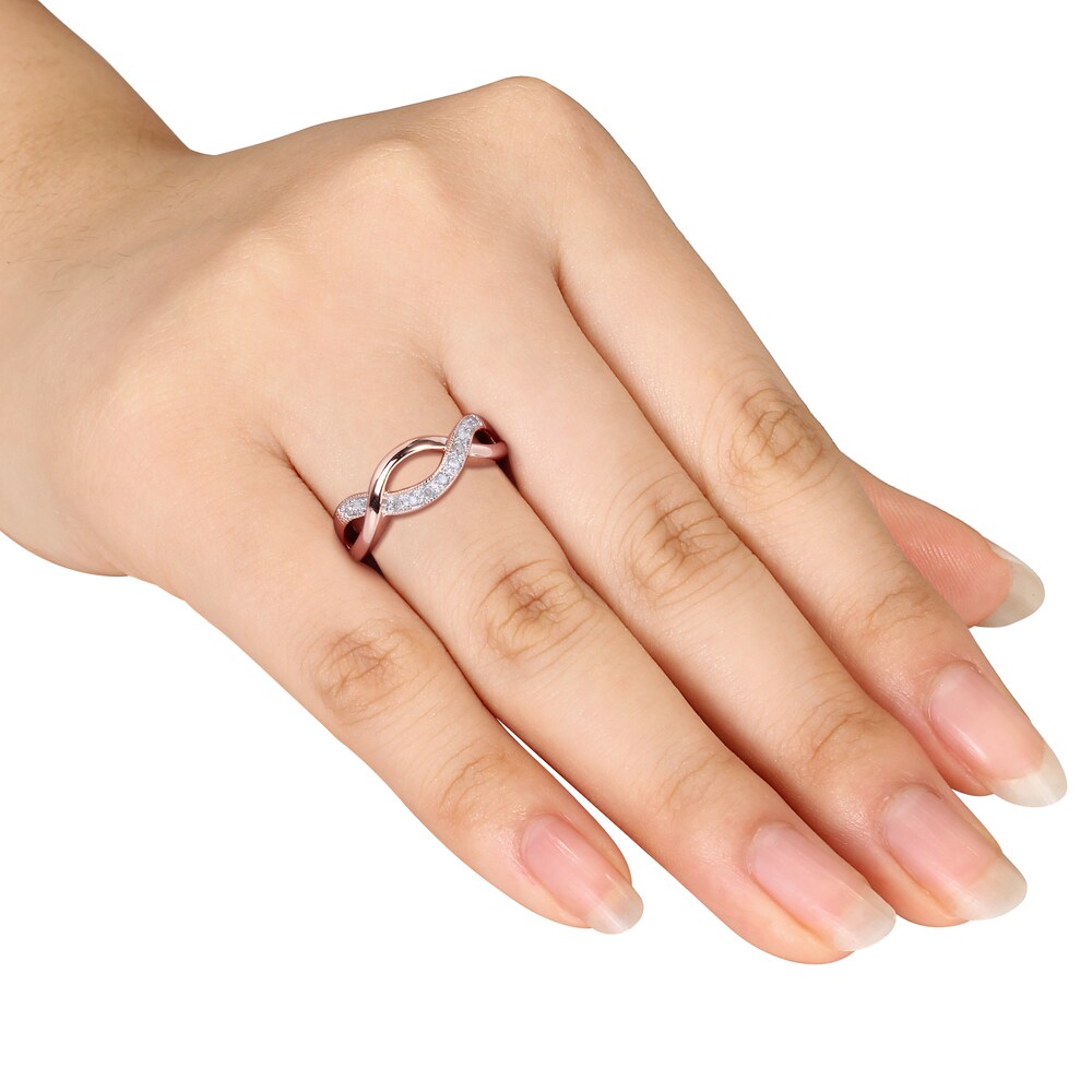 Miadora Sterling Silver 1/10ct TDW Diamond Infinity Ring