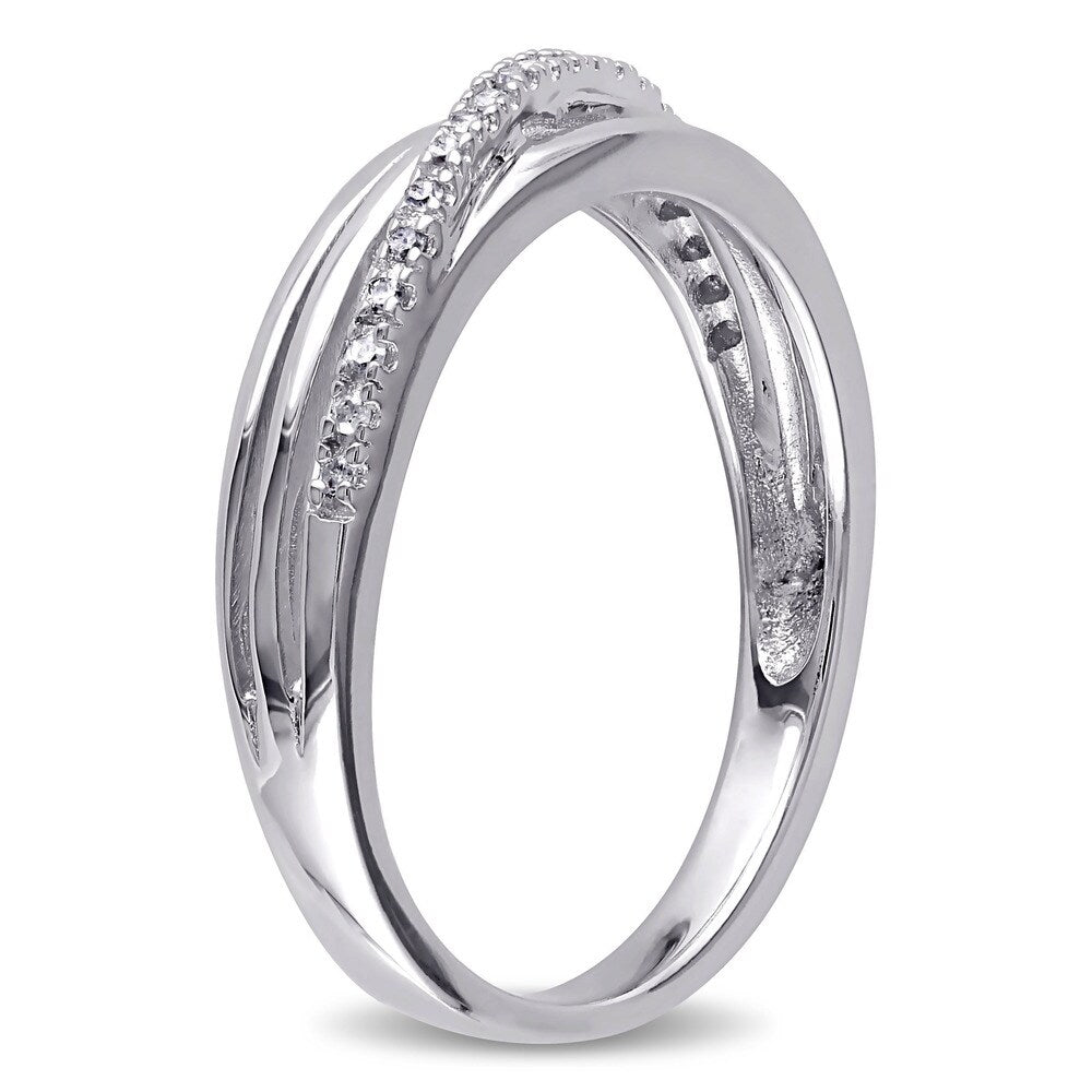 1/6ct TDW Diamond Crossover Highway Ring in Sterling Silver by Miadora