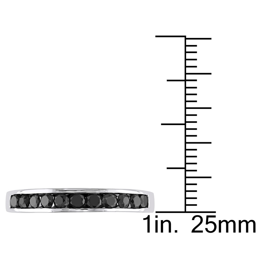Miadora Sterling Silver 1/2ct TDW Black Diamond Anniversary Ring