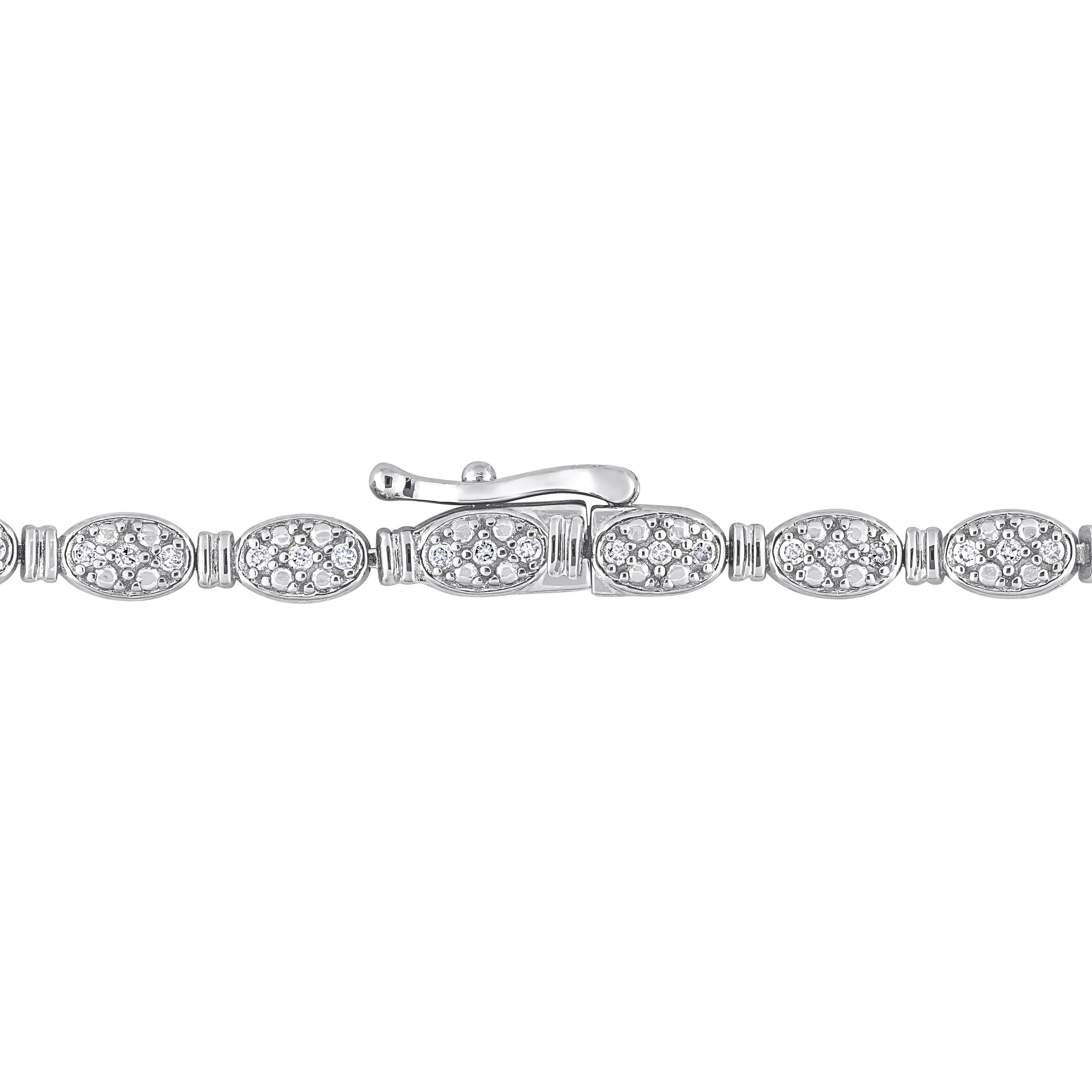 Miadora Sterling Silver 1/2ct TDW Diamond Tennis Bracelet