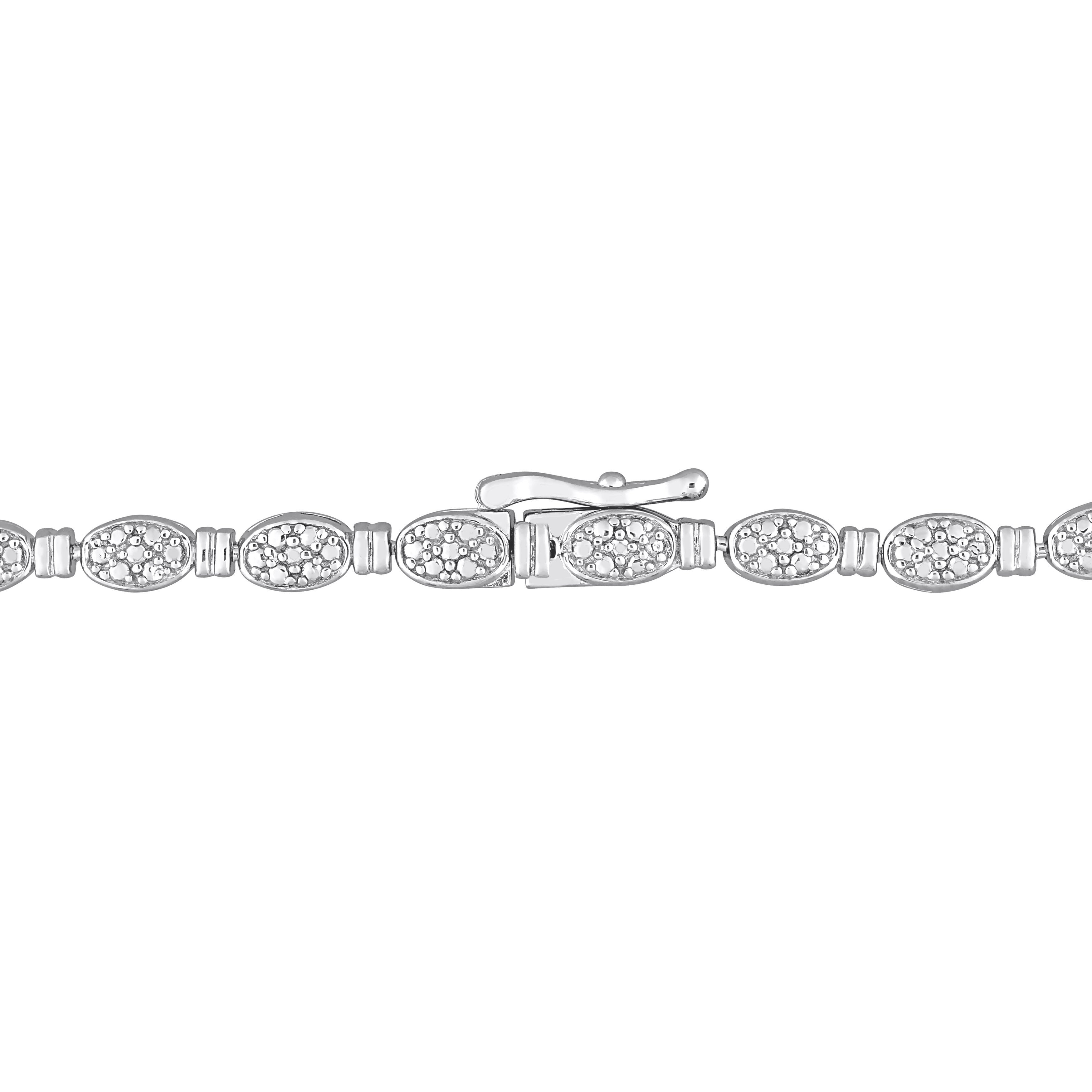 Miadora Sterling Silver 1/2ct TDW Diamond Tennis Necklace