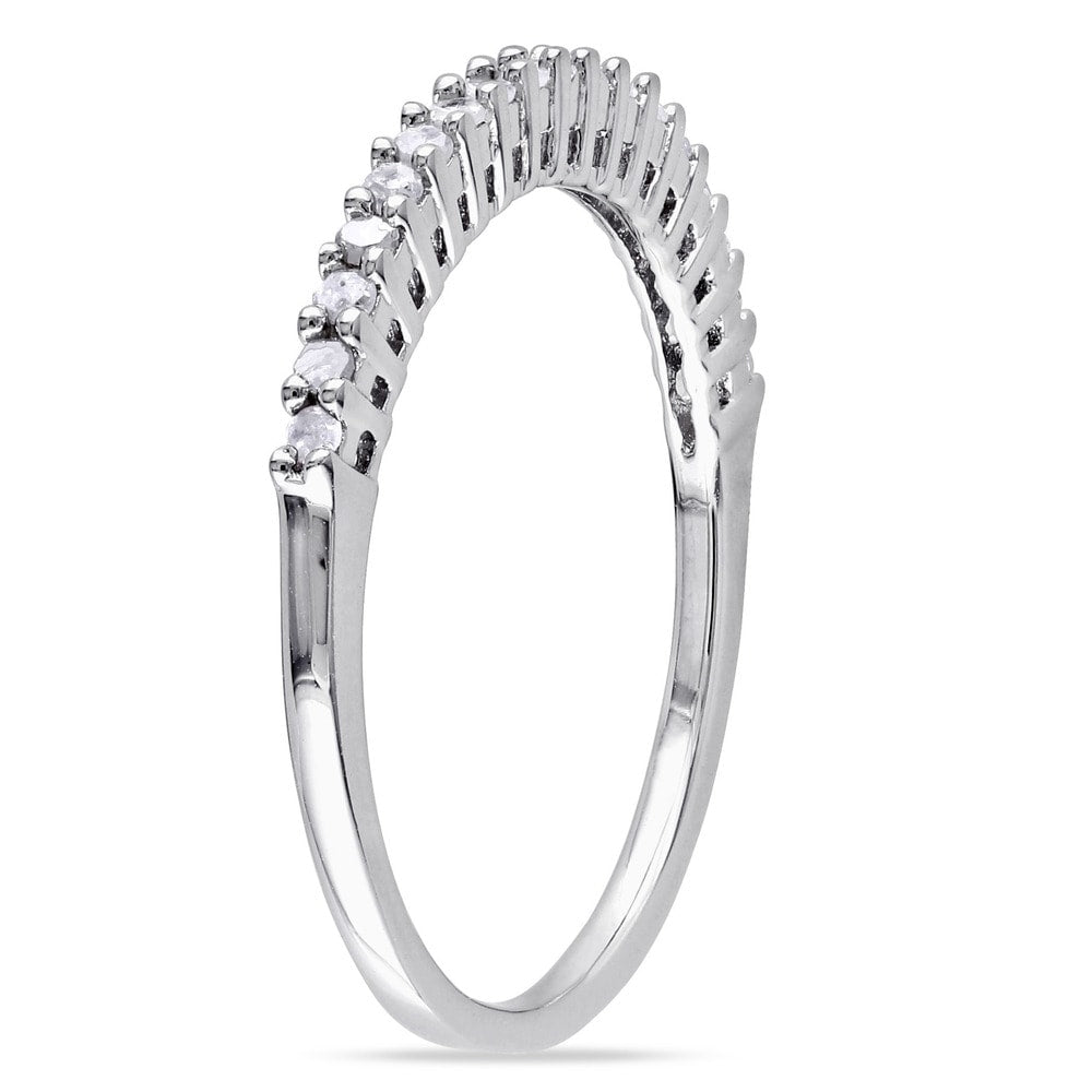 Miadora Sterling Silver 1/ 5ct TDW Diamond Thin Stackable Wedding Band (H-I, I2-I3)