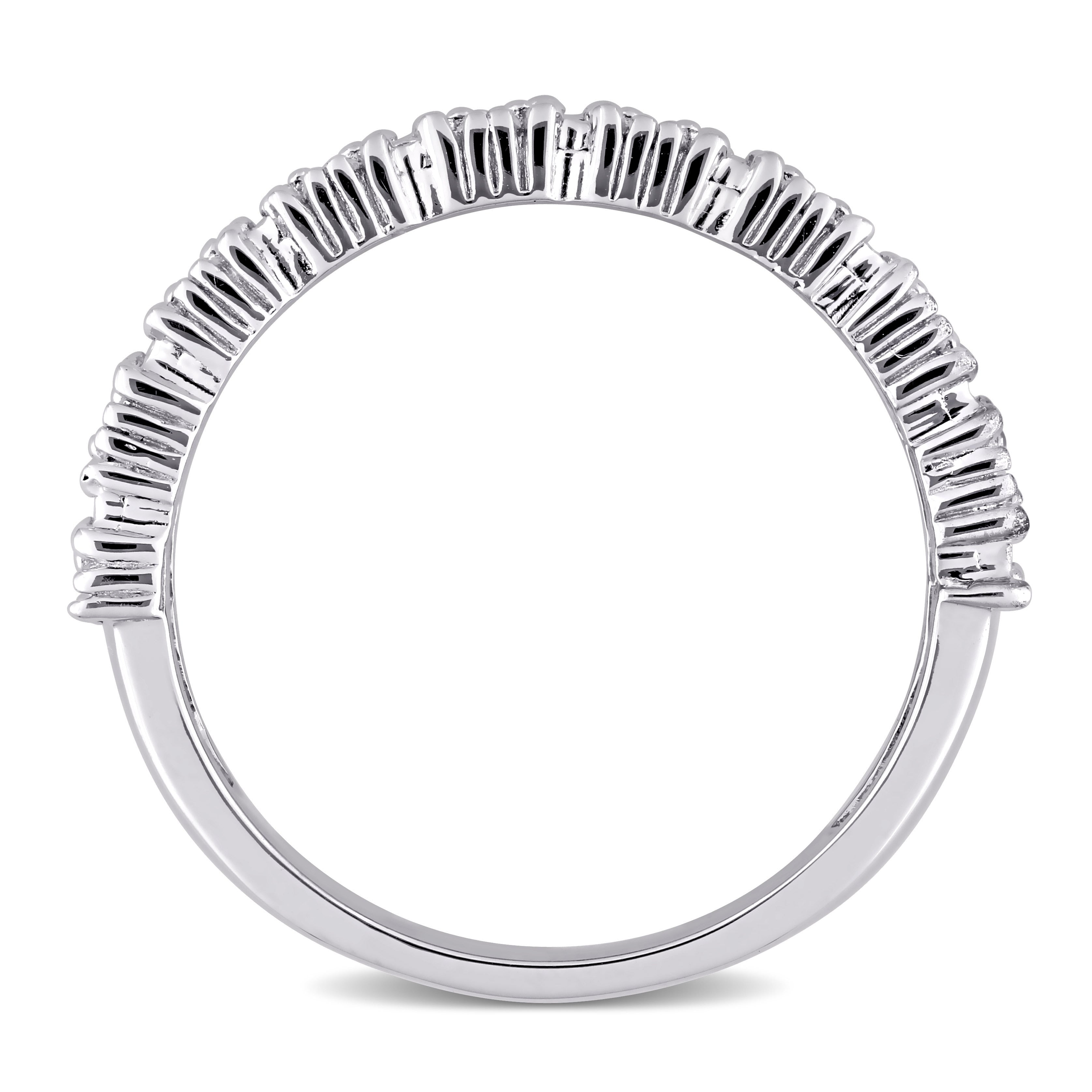 Miadora Sterling Silver 1/6ct TDW Diamond Vintage Multi-Row Anniversary Wedding Band Ring