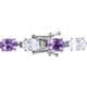 Miadora Sterling Silver 19 3/4ct TGW Amethyst and Created White Sapphire Bracelet