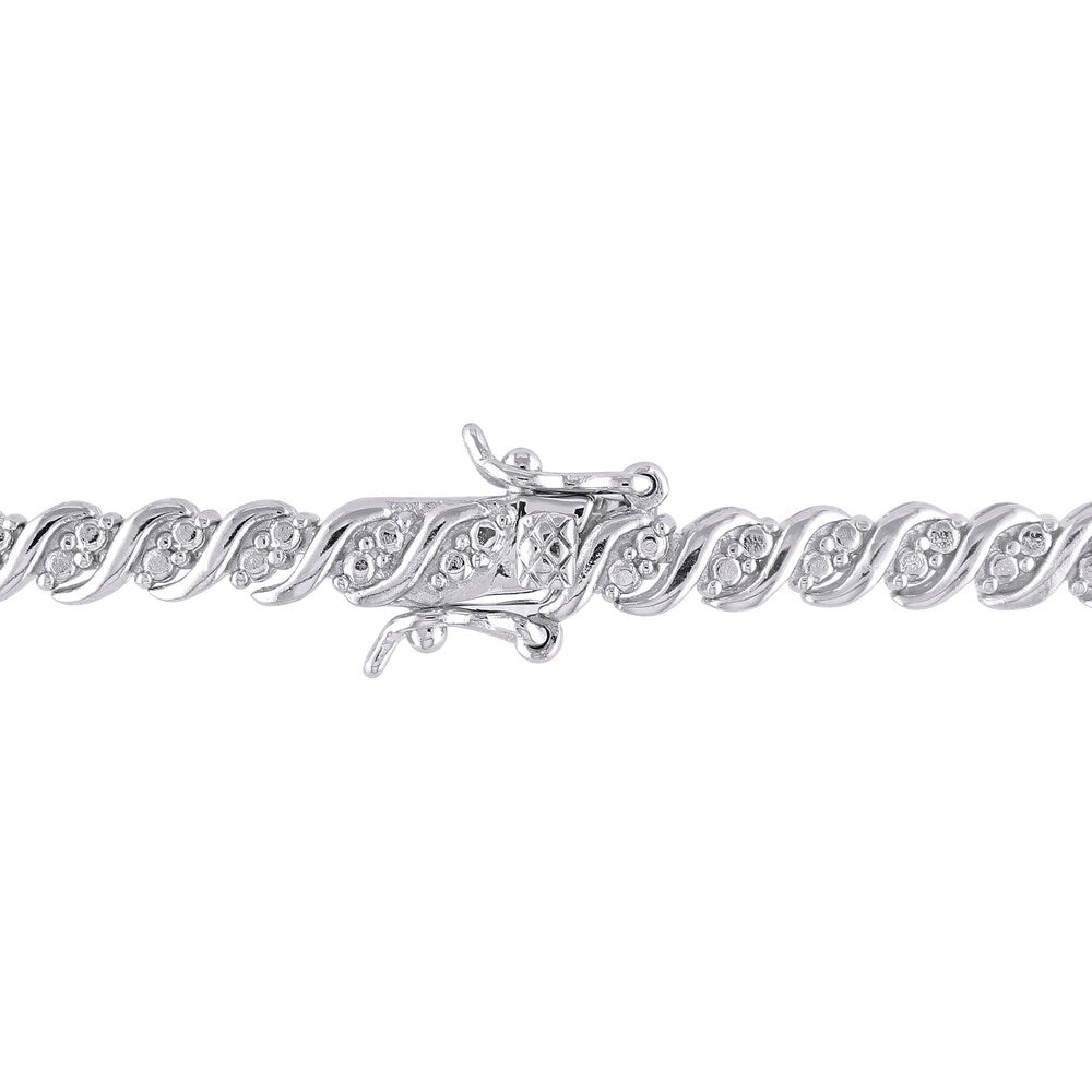 Miadora Sterling Silver 1ct TDW Diamond Tennis Bracelet