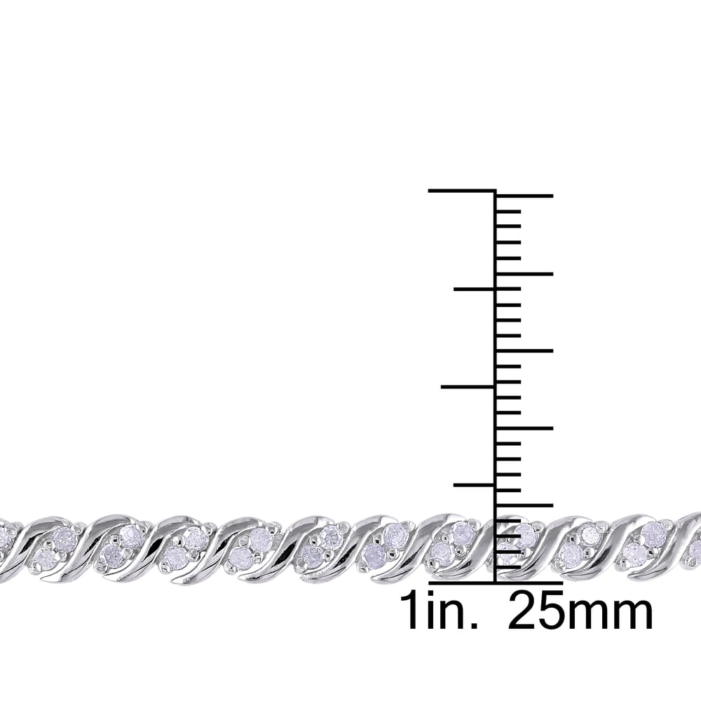 Miadora Sterling Silver 1ct TDW Diamond Tennis Bracelet