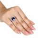 Miadora Sterling Silver Created Sapphire and 1/10ct TDW Diamond Ring (G-H, I2-I3)