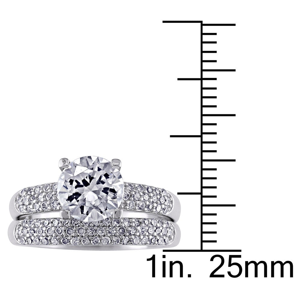 Miadora Sterling Silver Cubic Zirconia Bridal Ring Set