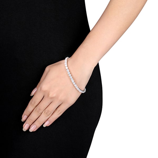 Miadora Sterling Silver Cubic Zirconia Tennis Bracelet