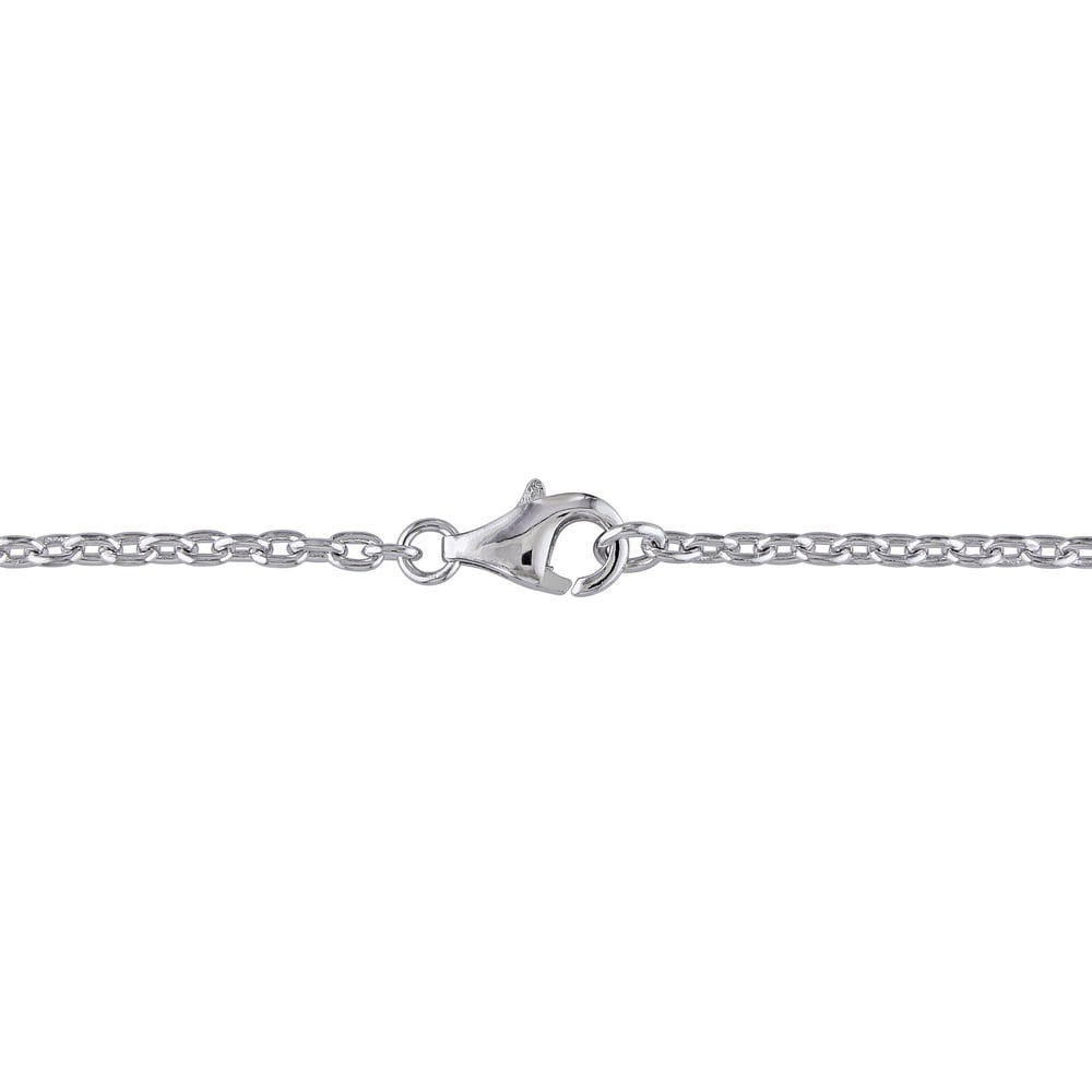 Miadora Sterling Silver Cultured Freshwater White Pearl Necklace (9-9.5 mm)