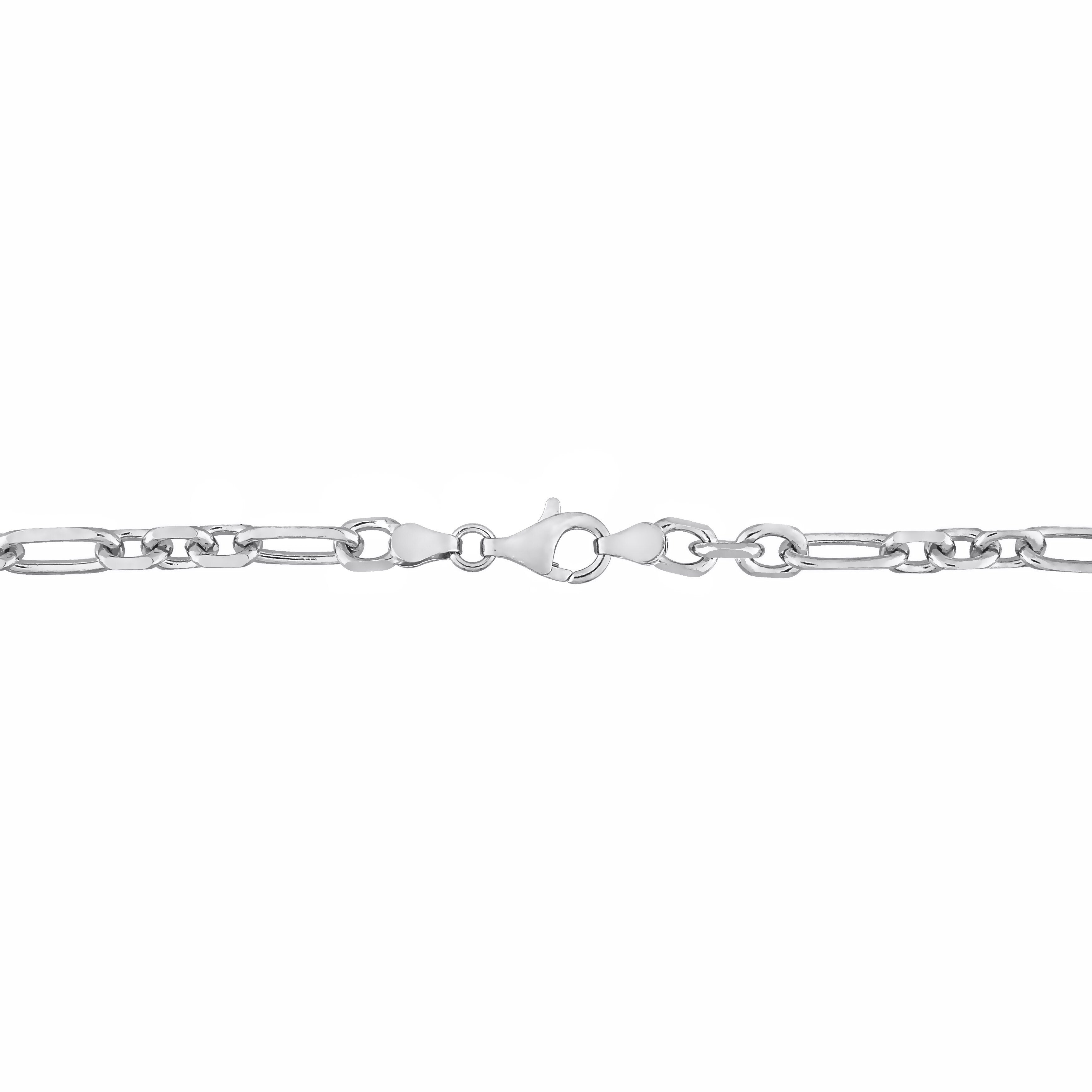Miadora Sterling Silver Diamond Cut Figaro Rolo Necklace