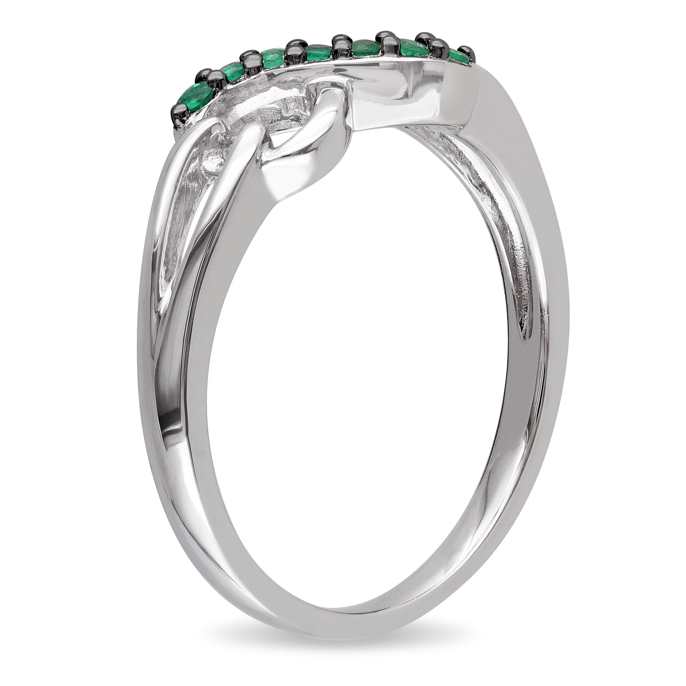 Miadora Sterling Silver Emerald Infinity Promise Ring