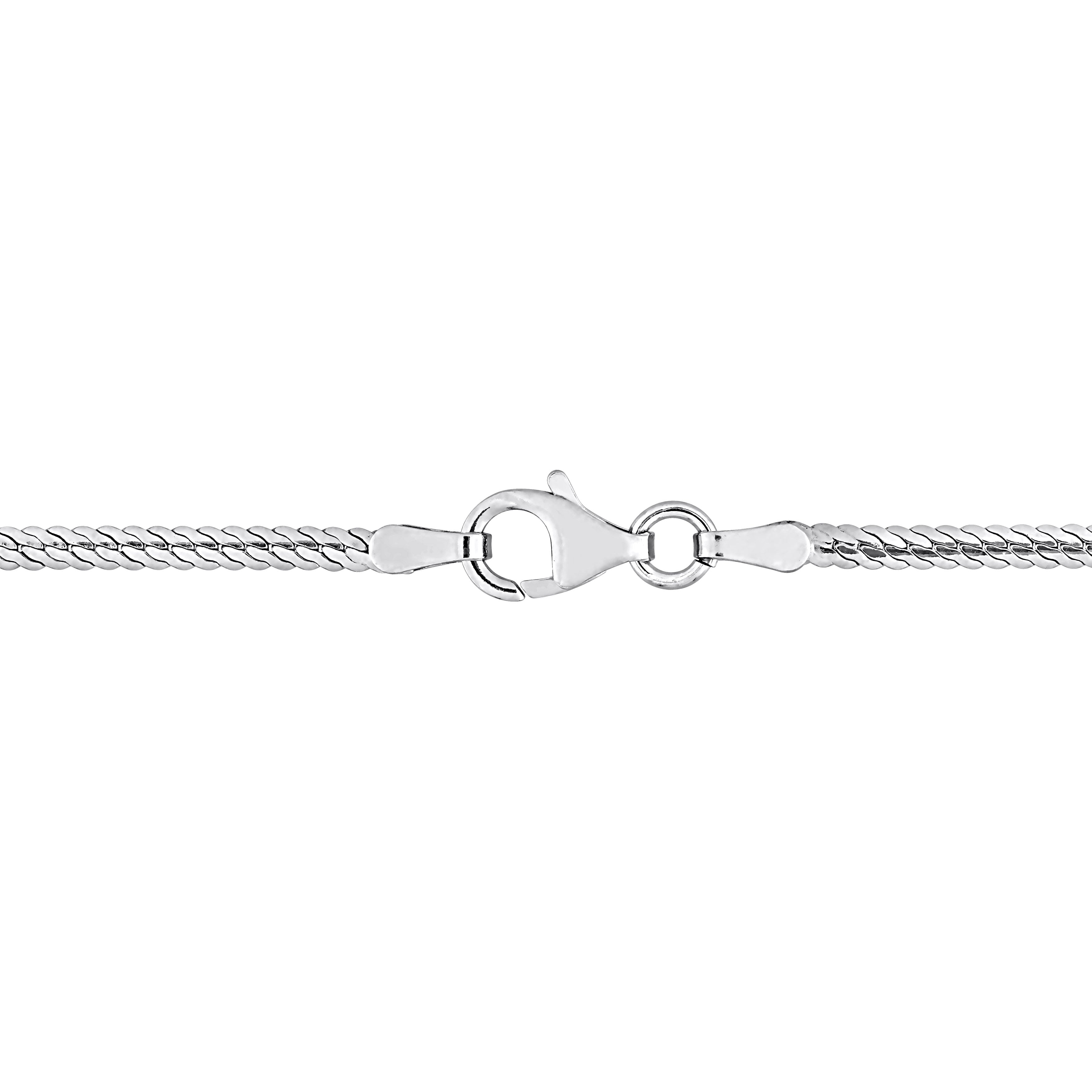 Miadora Sterling Silver Herringbone Chain Necklace