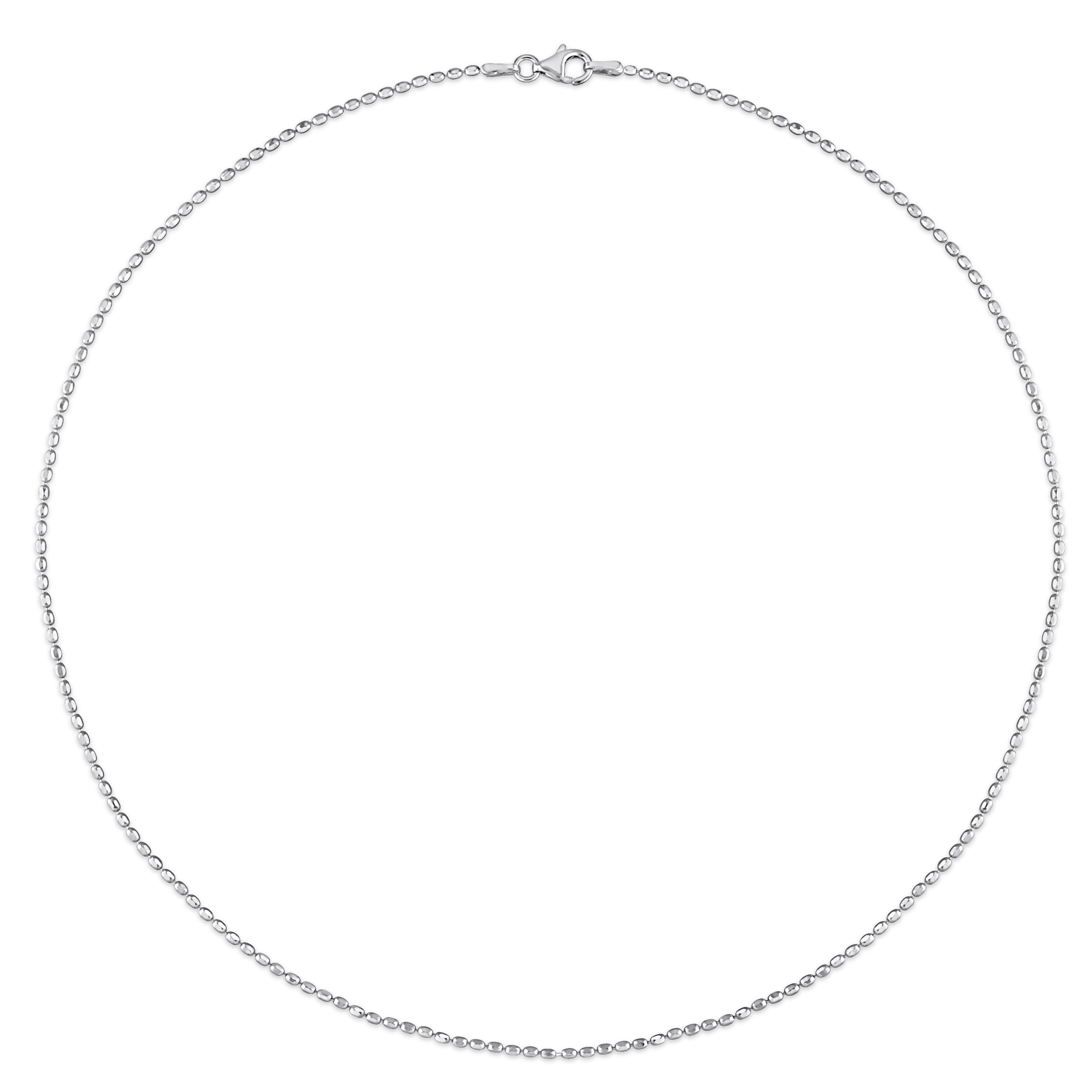 Miadora Sterling Silver Oval Ball Chain Necklace