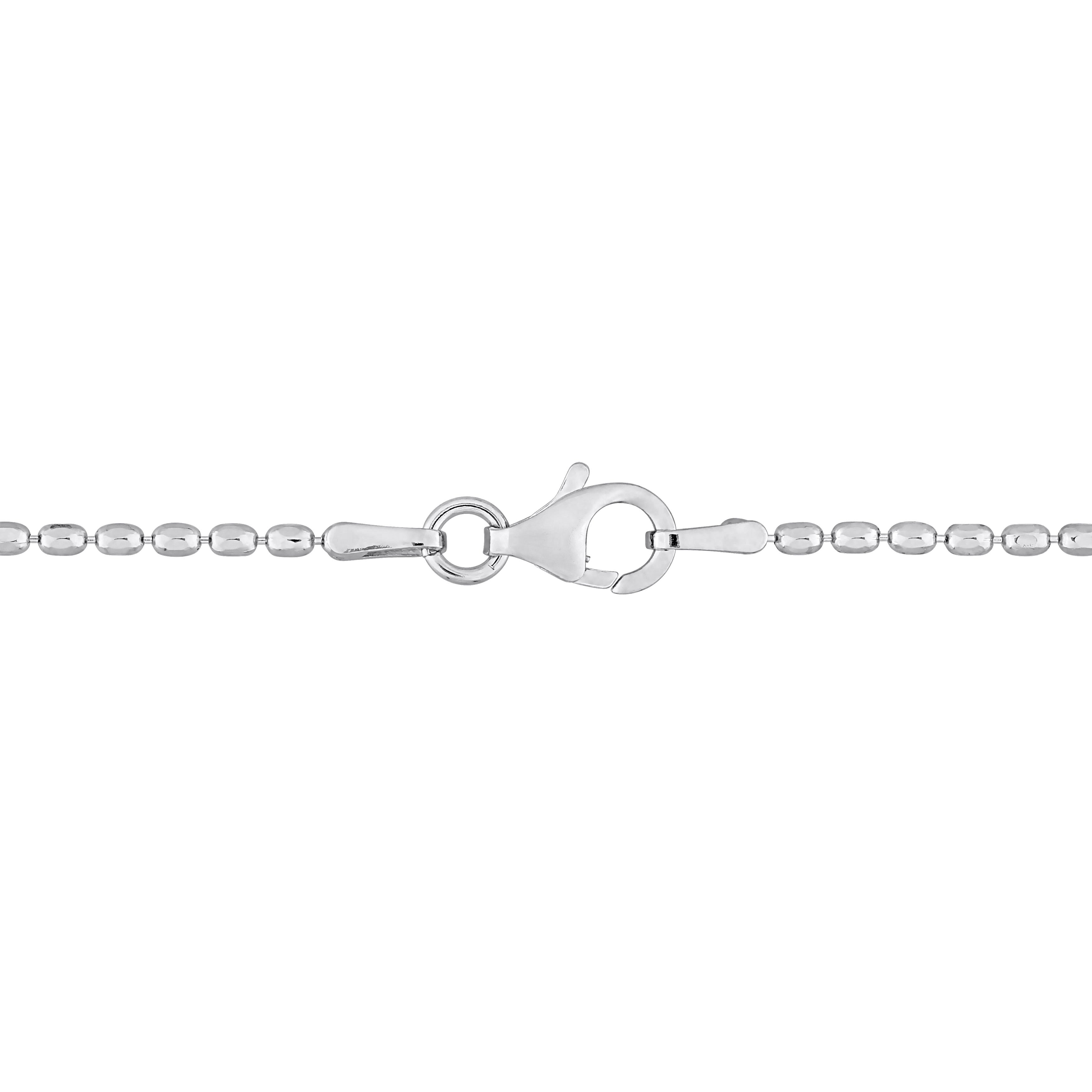 Miadora Sterling Silver Oval Ball Chain Necklace